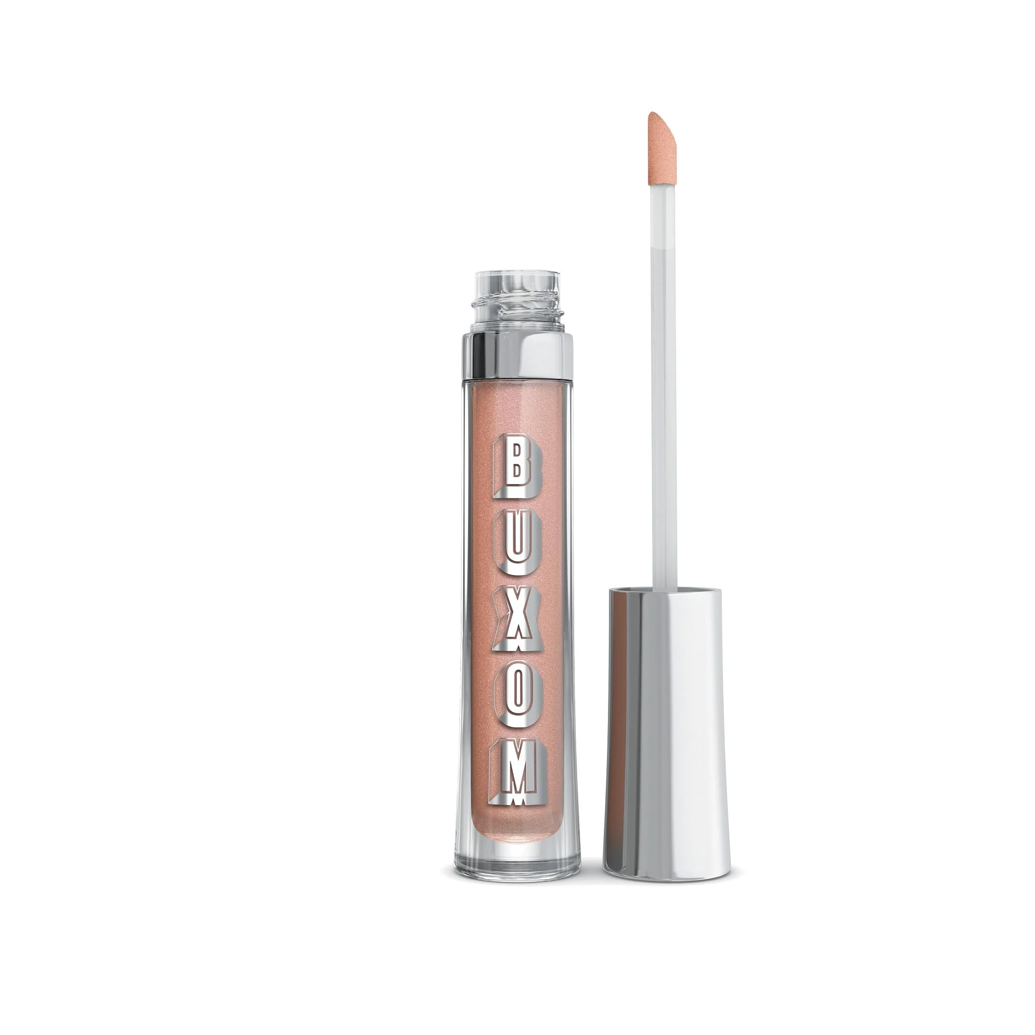 Buxom Full-On Plumping Lip Polish, Tinted Lip Plumper Gloss with Peptides & Vitamin E, High-Shine Lip Gloss that Nourishes, Vegan, BO Allison (Sheer Beige With Pink Sparkle)