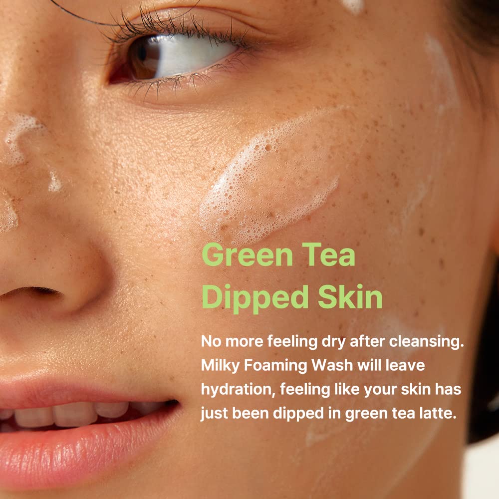 BY WISHTREND] Green Tea & Enzyme Milky Foaming Wash 140g, Papain, Grain Milk Complex, Hydrating, Pore Cleansing, for Sensitive - Image 7