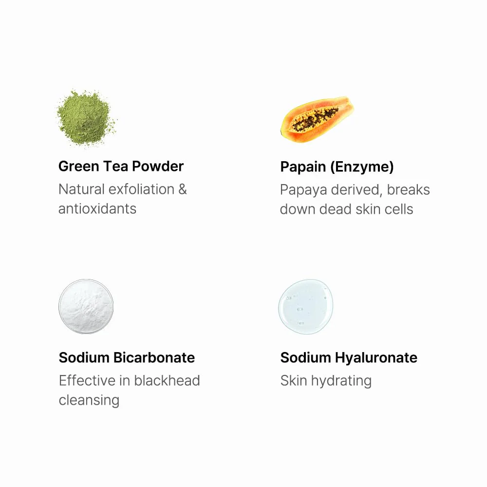BY WISHTREND Green Tea & Enzyme Powder Wash, Gentle Face Wash for Sensitive Skin, Removes Impurities, Facial Cleanser for Dry Skin, Korean Skincare, Fragrance Free, 110g / 3.88 Oz - Image 8