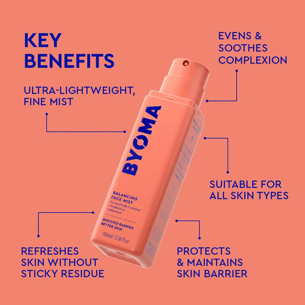 BYOMA Balancing Face Mist - pH Balanced Face Toner with Ceramides, Probiotics & Allantoin - Alcohol Free Toner Spray - Balance, Soothe & Refresh Throughout The Day - 3.38 fl. oz - Image 17