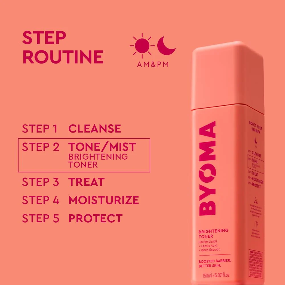 BYOMA Brightening Toner - Gently Exfoliating & Hydrating Facial Treatment with Lipids & Lactic Acid - Alcohol-Free for Barrier Repair - 5.07 Fl. Oz - Image 5