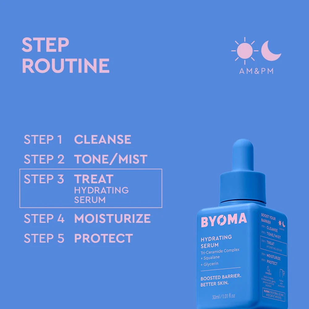 BYOMA Hydrating Serum - Moisturizing Facial Serum with Squalane, Glycerin & Ceramides - Hydrating for Glowing, Dewy Skin - 1.01 fl. oz - Image 5