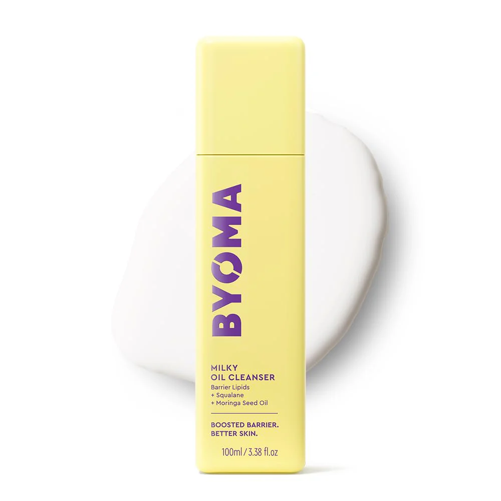 BYOMA Milky Oil Cleanser - Hydrating Facial Cleanser for Skin Barrier Repair - Tri-Ceramide Face Wash for Sensitive Skin & All Skin Types - Deeply Hydrated Skin, No Oily Residue - 3.38 fl oz