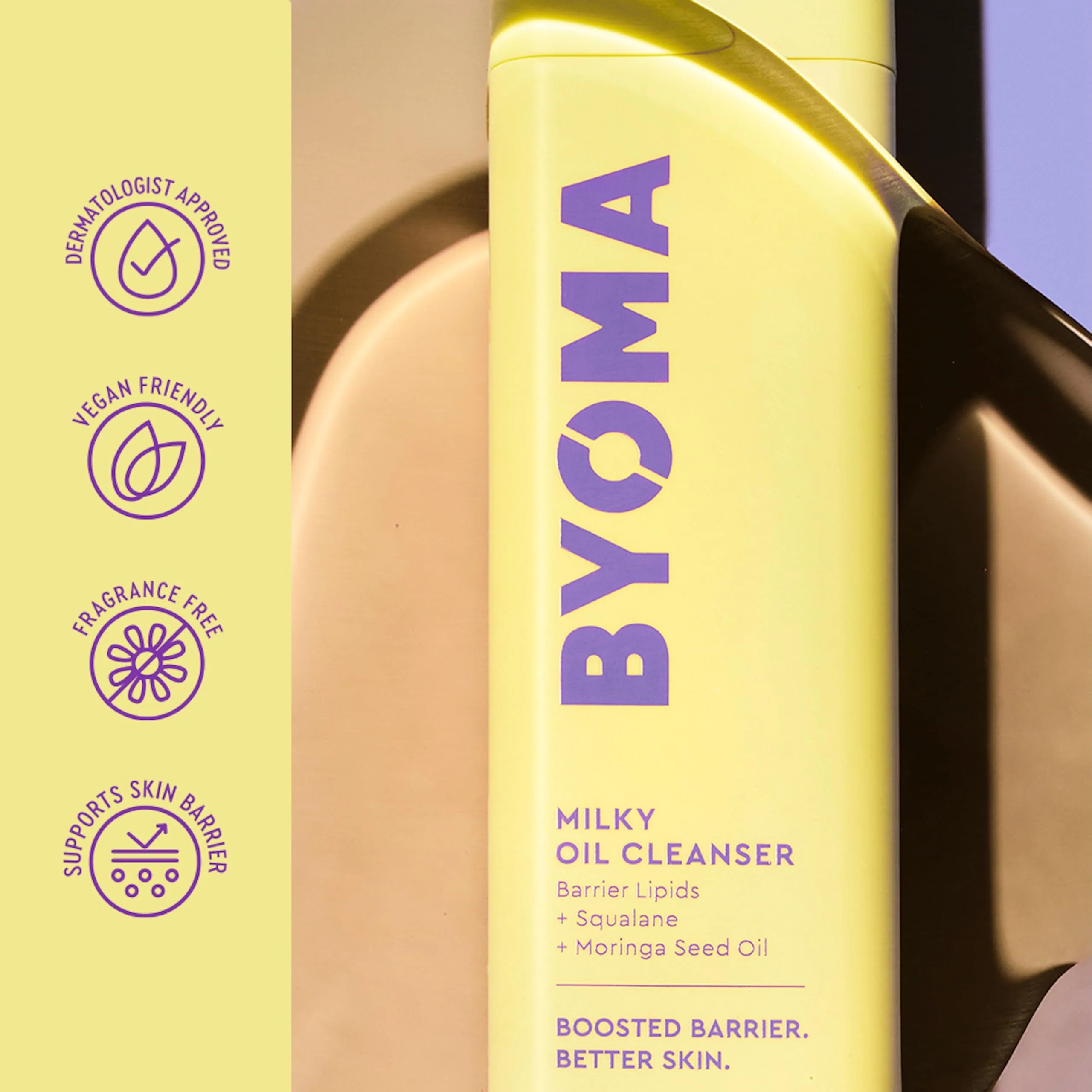 BYOMA Milky Oil Cleanser - Hydrating Facial Cleanser for Skin Barrier Repair - Tri-Ceramide Face Wash for Sensitive Skin & All Skin Types - Deeply Hydrated Skin, No Oily Residue - 3.38 fl oz - Image 6
