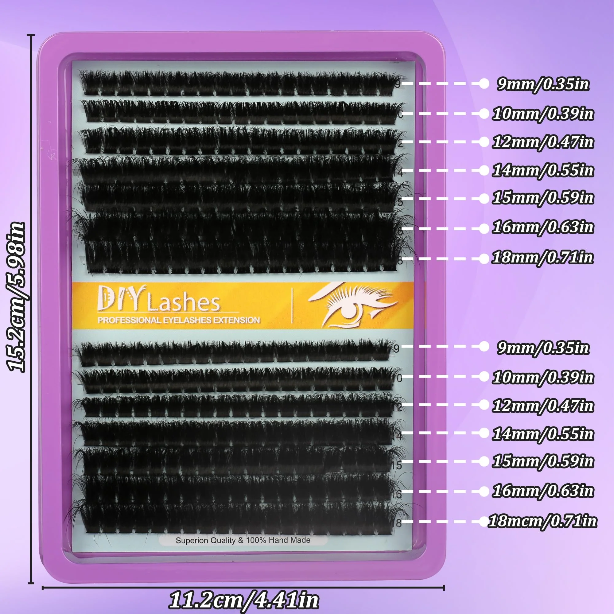 C Curl Lash Clusters Extensions 280 Pcs Individual Eye lash Clusters 100D Cluster Eyelash Lashes Wispy Clusters Lashes Makeup at Home - DIY Lash Extension Kit for Self Application (9-18MM) Mix - Image 4