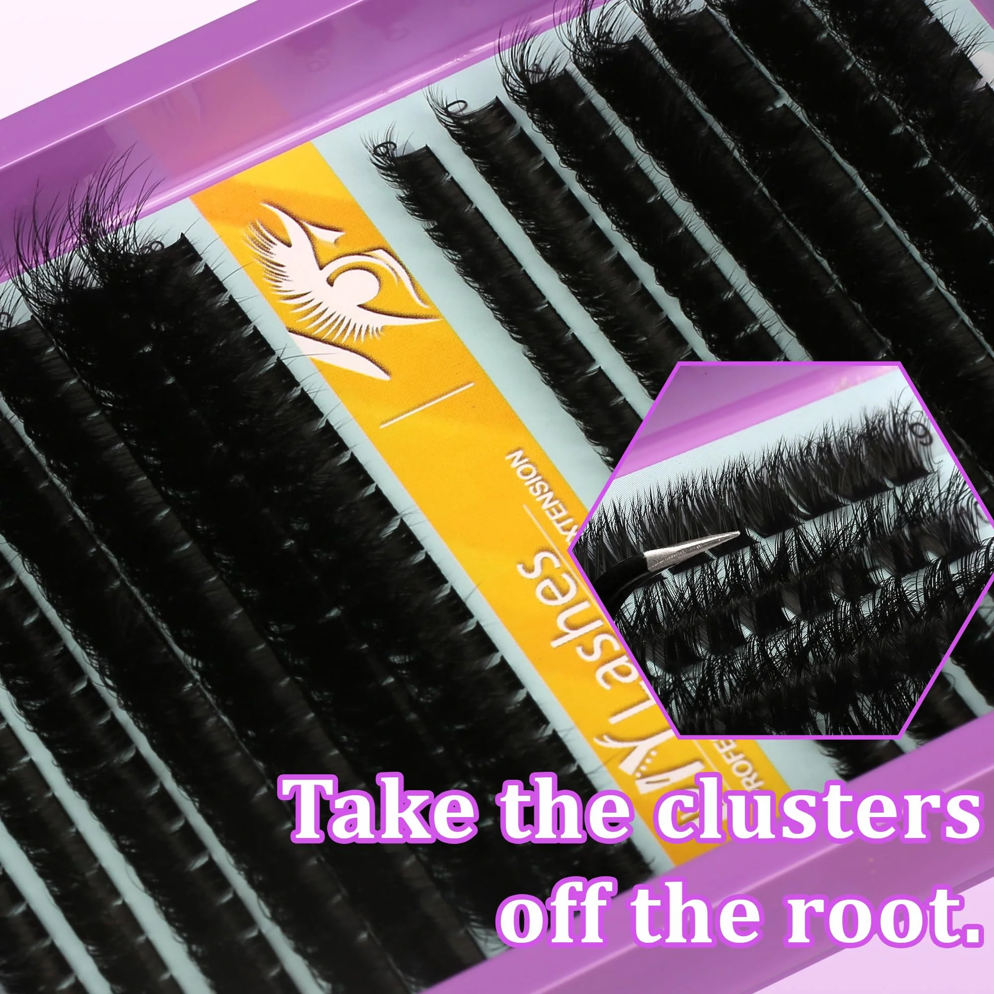 C Curl Lash Clusters Extensions 280 Pcs Individual Eye lash Clusters 100D Cluster Eyelash Lashes Wispy Clusters Lashes Makeup at Home - DIY Lash Extension Kit for Self Application (9-18MM) Mix - Image 6