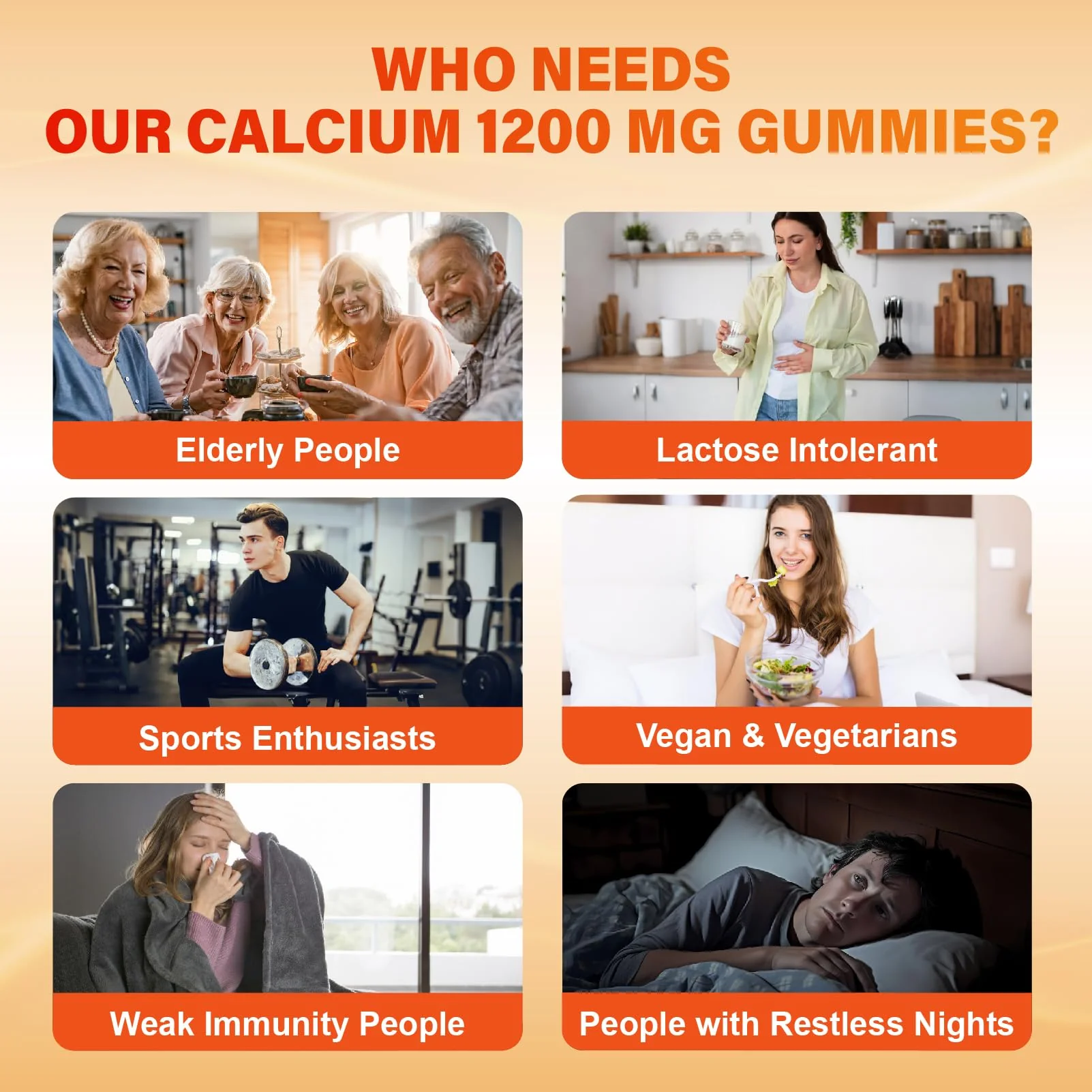 Calcium 1200 mg with Vitamin D3 Gummies for Adults - Calcium Citrate with Vitamin D3 K2, Magnesium, Zinc, Boron, Copper and Ashwagandha - Extra Absorption Calcium Supplement for Women Men - Image 2