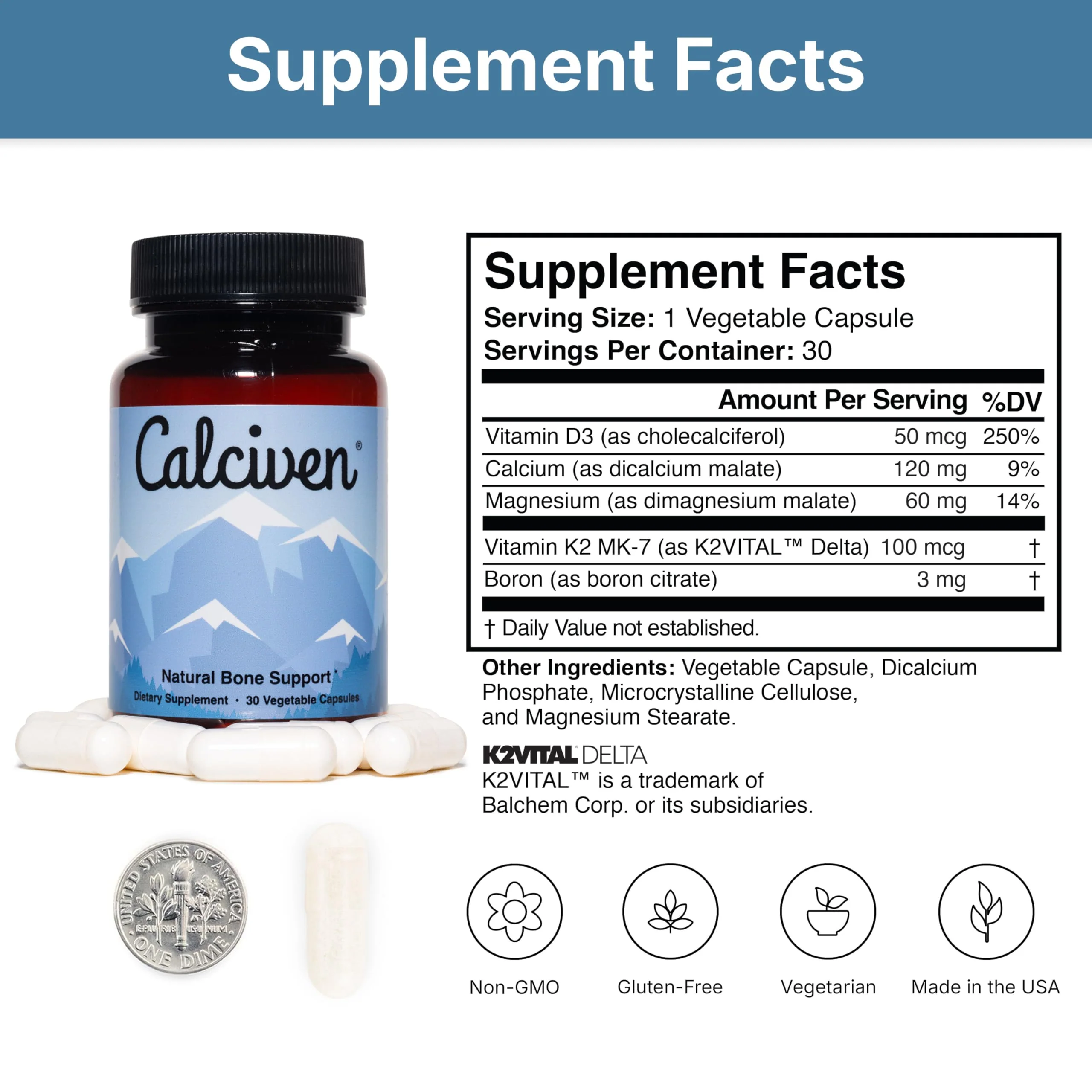 Calciven - Natural Bone Support Supplement - Non-GMO, Gluten-Free - Image 5