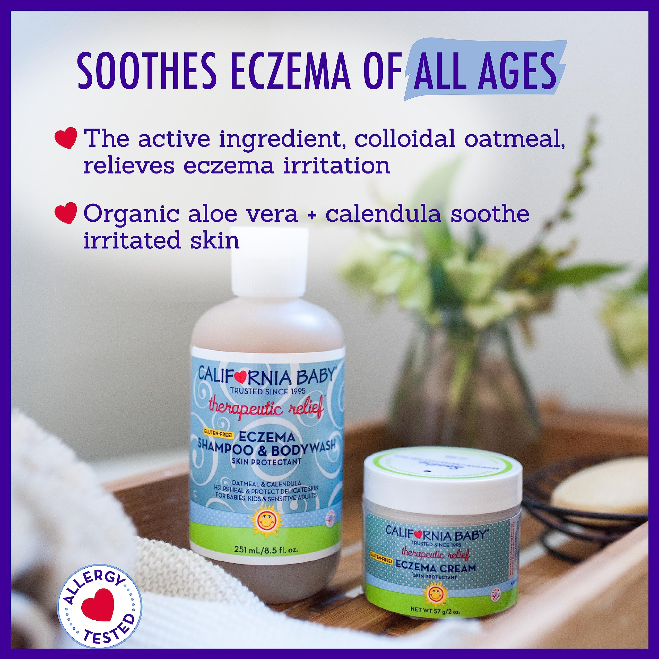 California Baby Eczema Cream | Steroid-Free Eczema Treatment | Colloidal Oatmeal + Aloe Vera | Soothing Eczema Lotion For Kids + Adults | 57 g / 2 oz. - Image 4