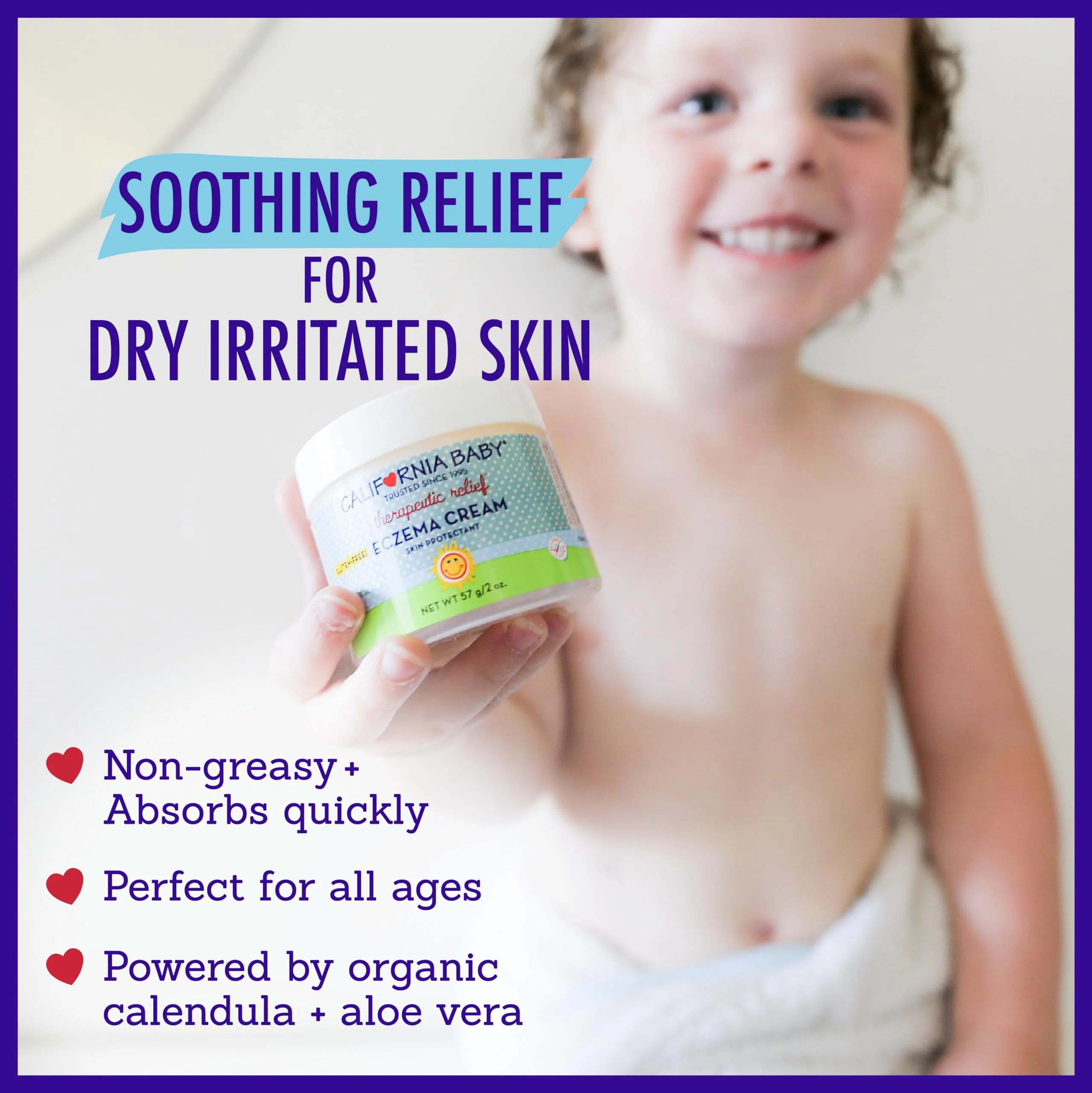 California Baby Eczema Cream | Steroid-Free Eczema Treatment | Colloidal Oatmeal + Aloe Vera | Soothing Eczema Lotion For Kids + Adults | 57 g / 2 oz. - Image 6