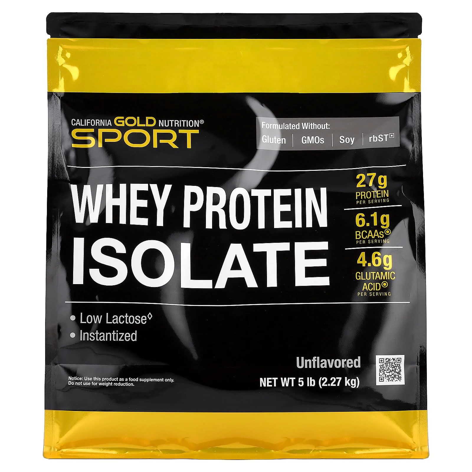 California Gold Nutrition, 100% Whey Protein Isolate, Unflavored, 5 lb (2.27 kg)