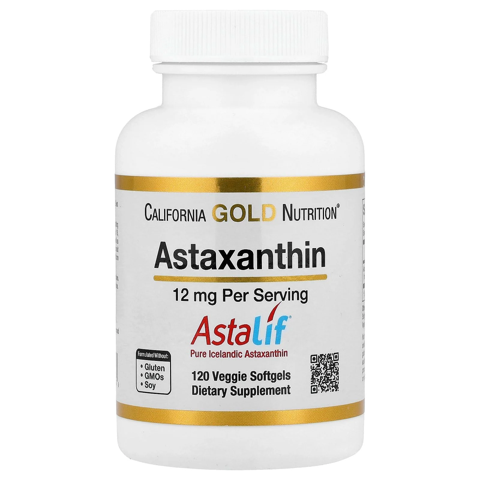 California Gold Nutrition Astaxanthin, Antioxidant Carotenoid, AstaLif Pure Icelandic Biologically Active 99% Isomer, 12 mg, 120 Veggie Softgels