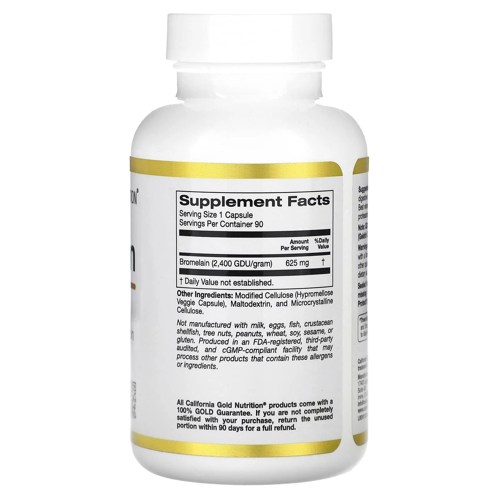 California Gold Nutrition Bromelain, 500 mg, 90 Veggie Capsules - Image 5