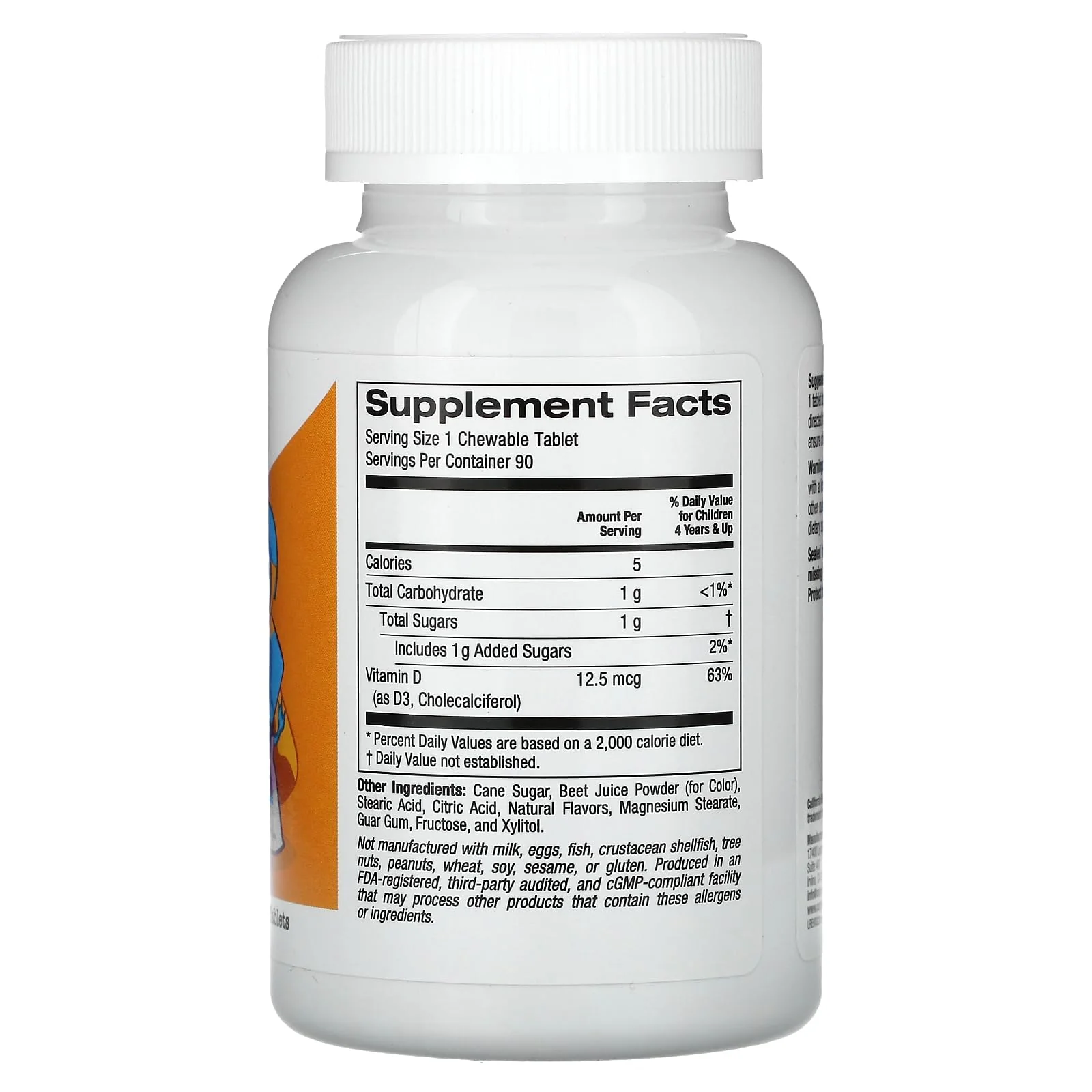 California Gold Nutrition Chewable Vitamin D3 for Children, Natural Cherry, 12.5 mcg (500 IU), 90 Vegetarian Tablets - Image 5