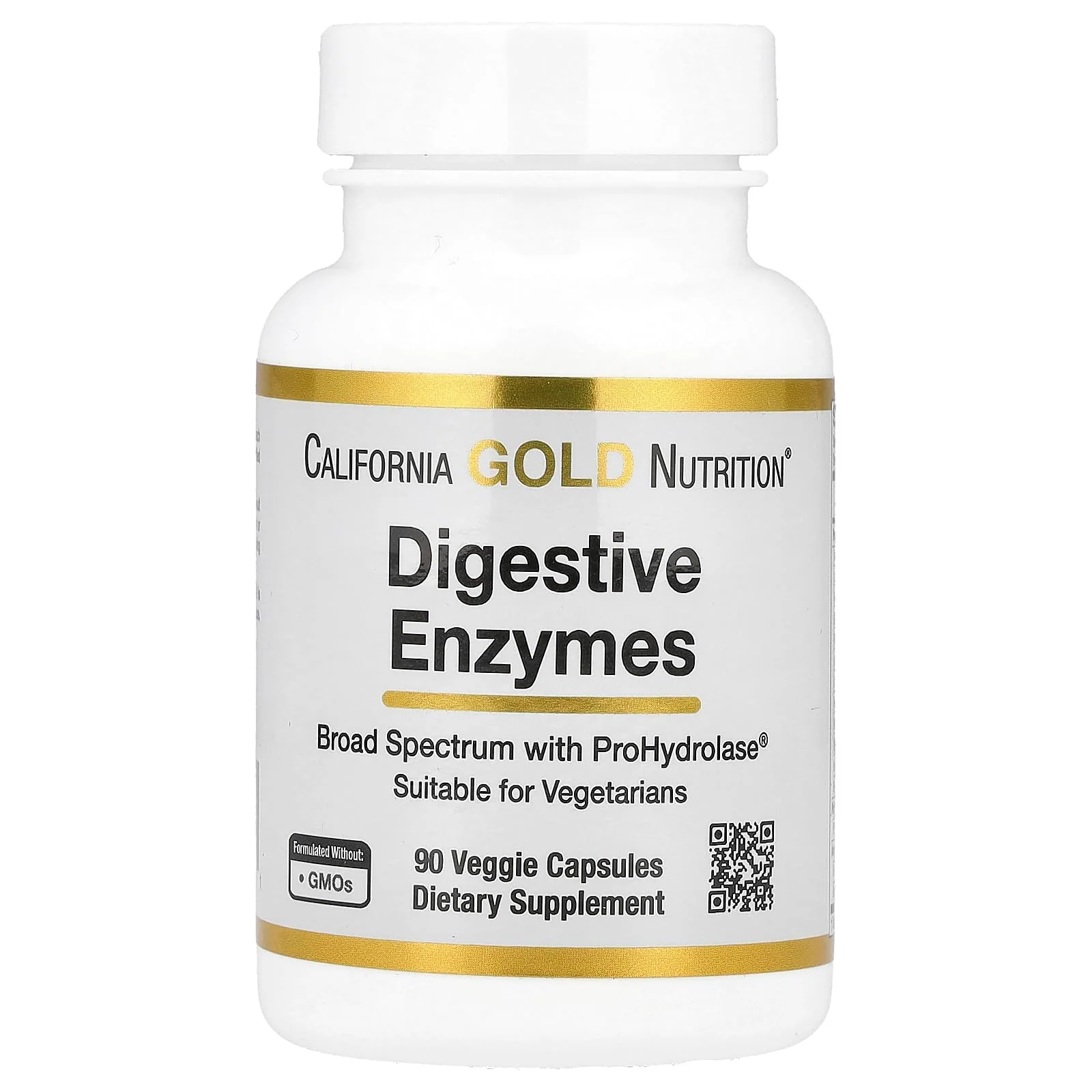 California Gold Nutrition Digestive Enzymes, Broad Spectrum, Suitable for Vegetarians, 90 Veggie Capsules