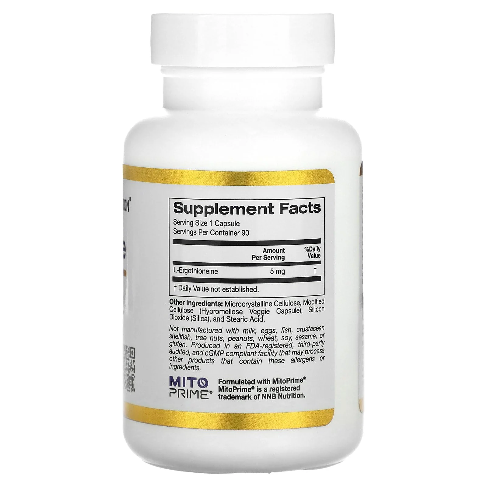 California Gold Nutrition Ergothioneine, 5 mg, 90 Veggie Capsules - Image 5