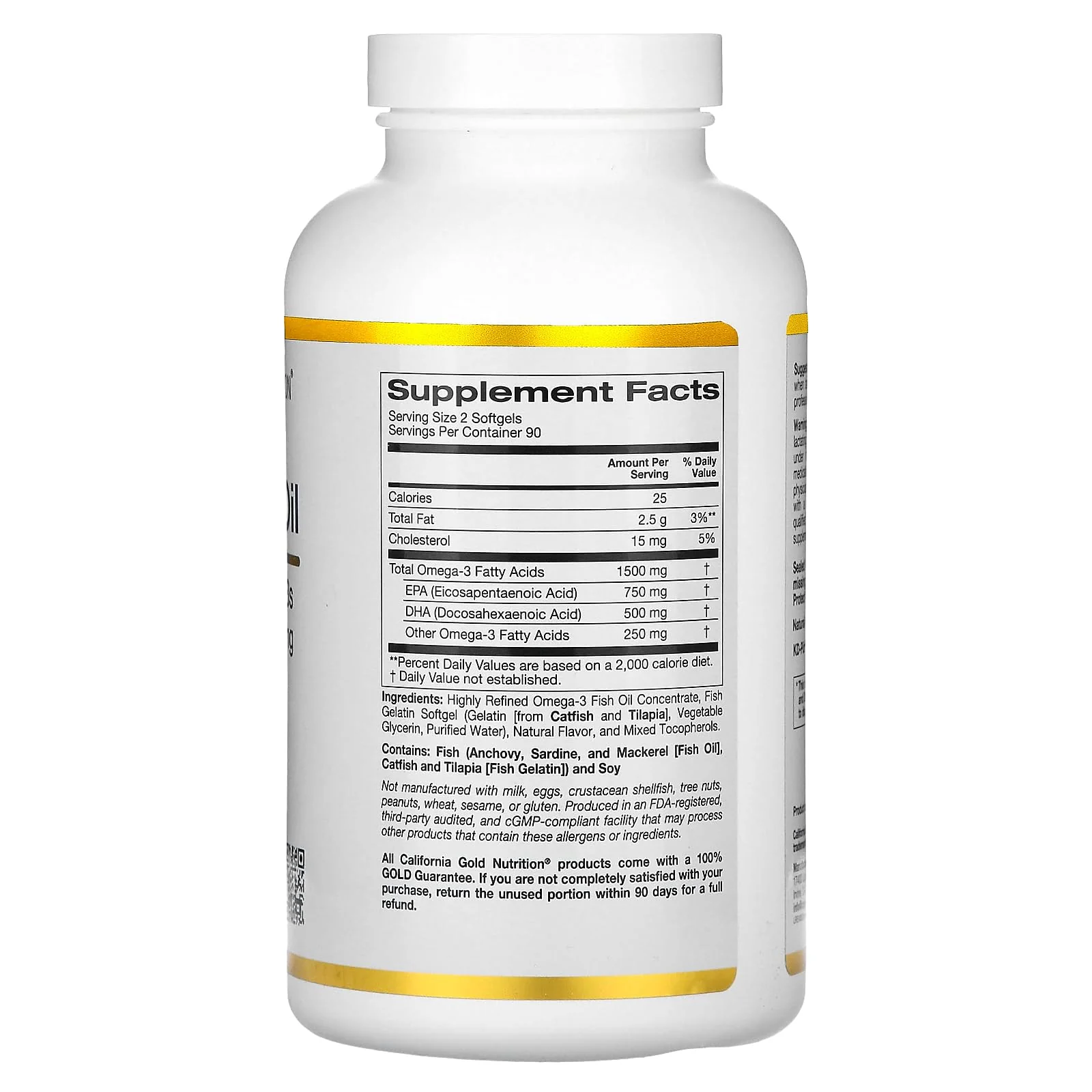 California Gold Nutrition Norwegian Omega-3 Fish Oil with EPA/DHA, Natural Lemon, 180 Softgels - Image 5