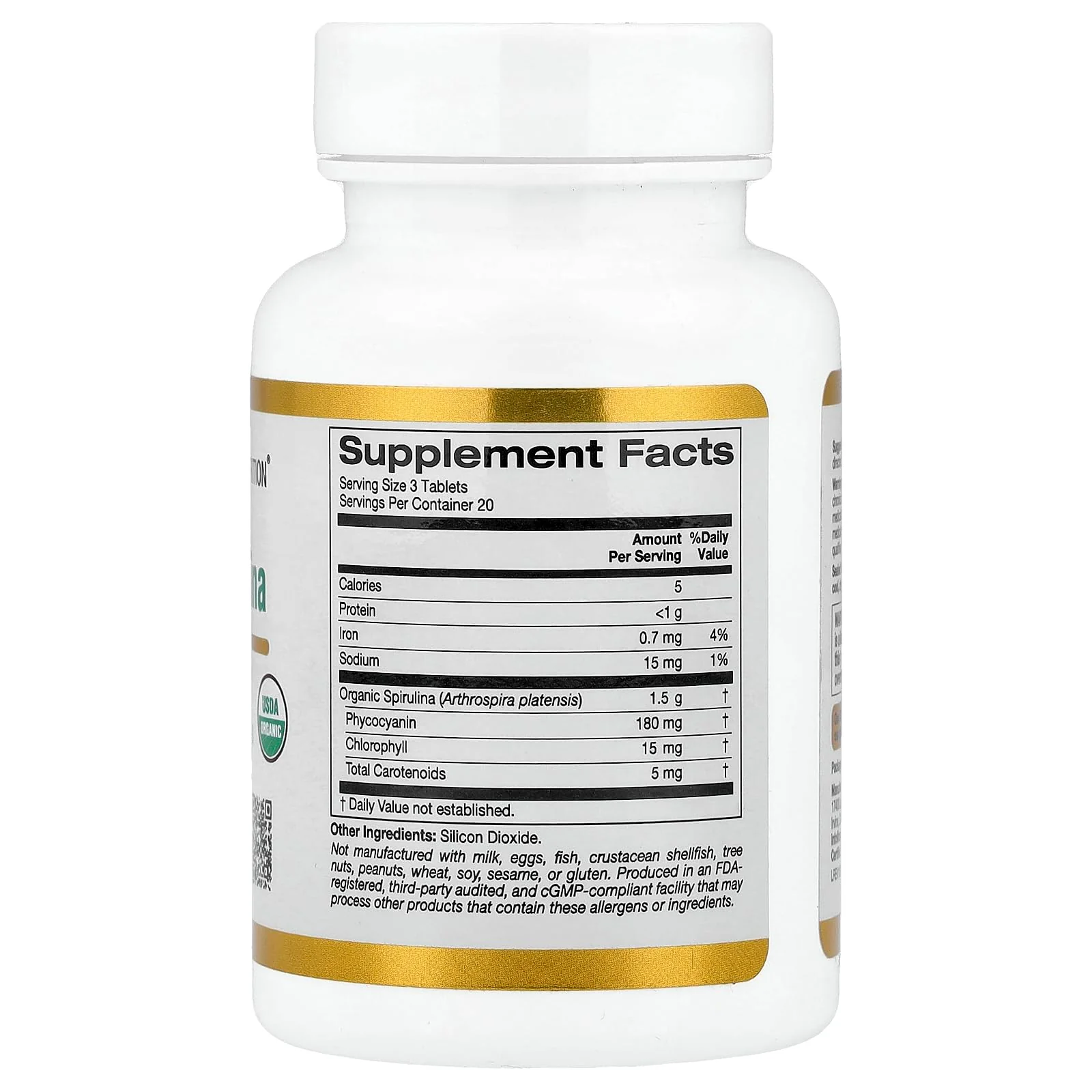 California Gold Nutrition Organic Spirulina Supplement by California Gold Nutrition, Featuring a Green Superfood with Antioxidants, Vegan Friendly, Gluten Free, Non-GMO, 500 mg,60 Tablets - Image 5