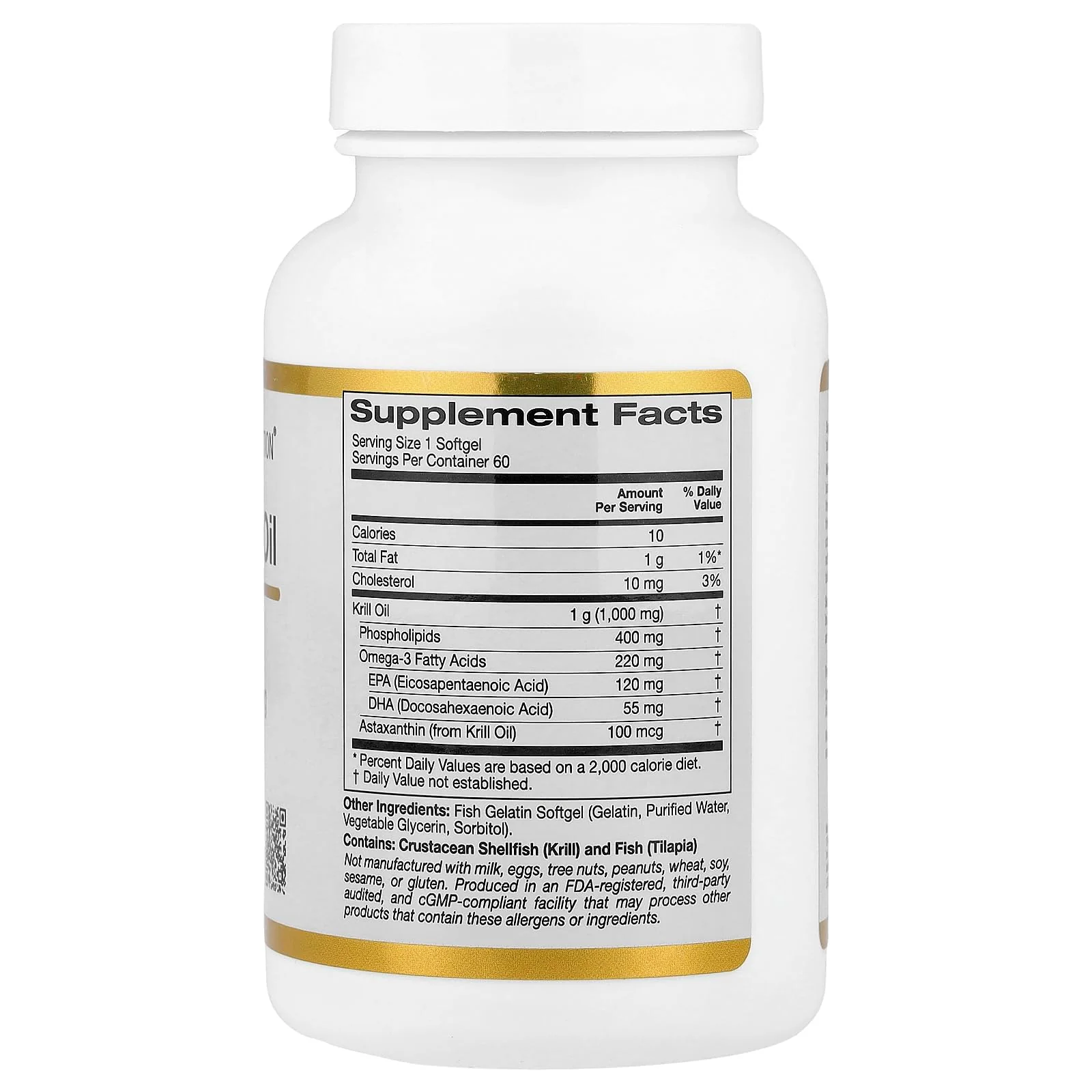 California Gold Nutrition Premium Krill Oil with Superba2 Bioavailable Omega-3s from Antarctic Krill - Heart & Brain Health Support - Gluten Free, Non-GMO - 1000 mg - 60 Fish Gelatin Softgels - Image 5