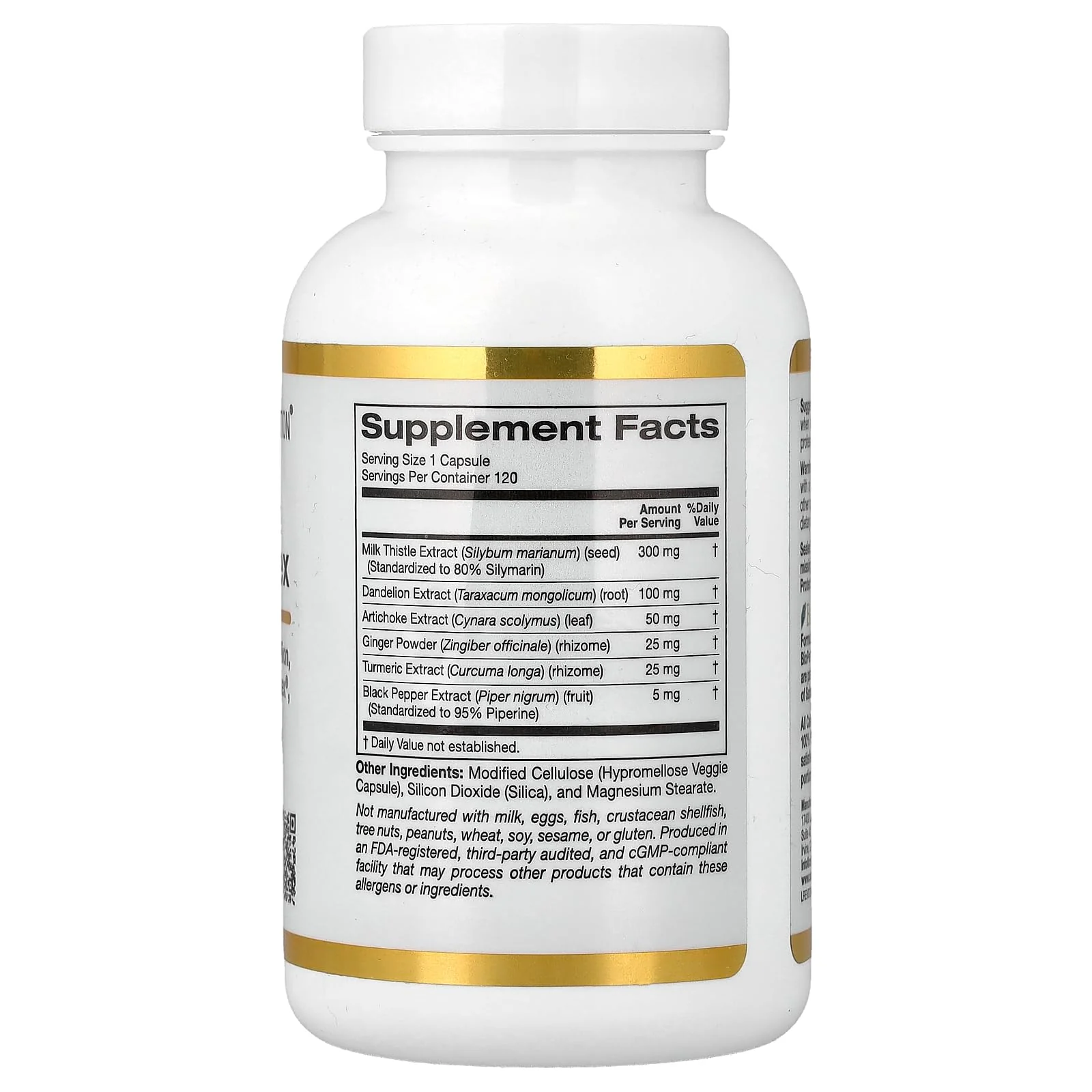 California Gold Nutrition Silymarin Liver Health Complex, Milk Thistle Extract with Curcumin, Artichoke, Dandelion, Ginger, Black Pepper, Synergistic Liver Detox & Cleanse, 120 Veggie Capsules - Image 5