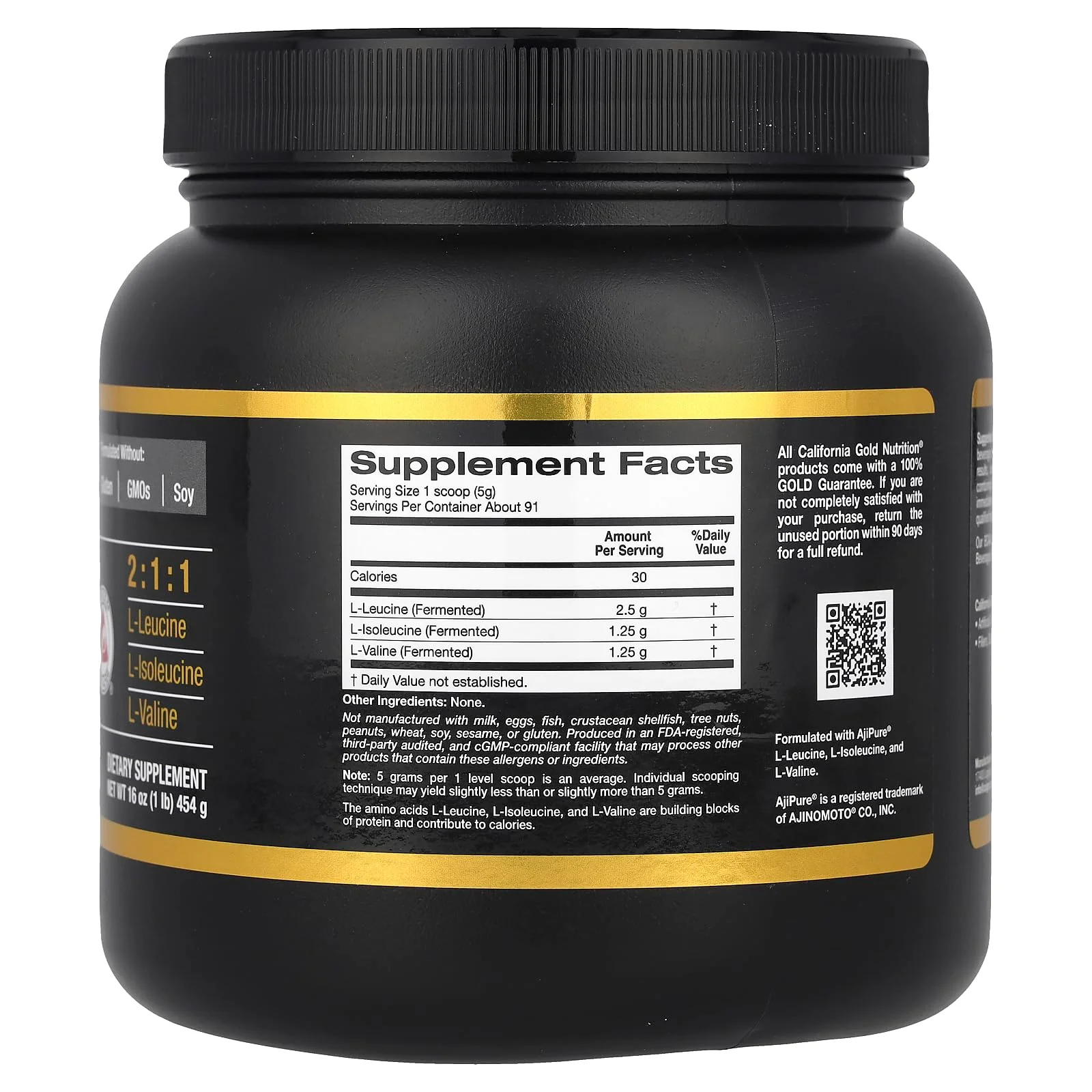 California Gold Nutrition Sport, BCAA Powder, AjiPure®, Branched Chain Amino Acids with L-Leucine, L-Isoleucine and L-Valine, 1 lb (454 g) - Image 5