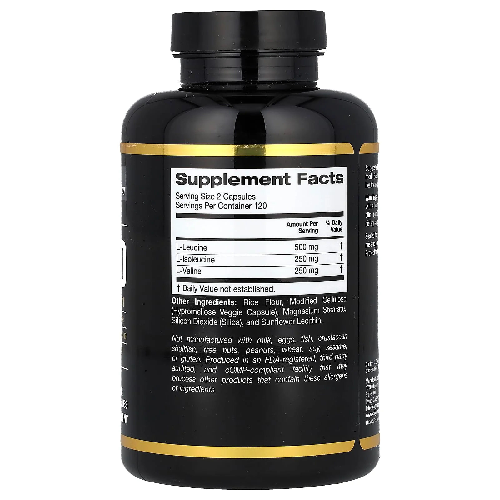 California Gold Nutrition Sport, Micronized BCAA, Branched Chain Amino Acids, 240 Veggie Capsules - Image 5