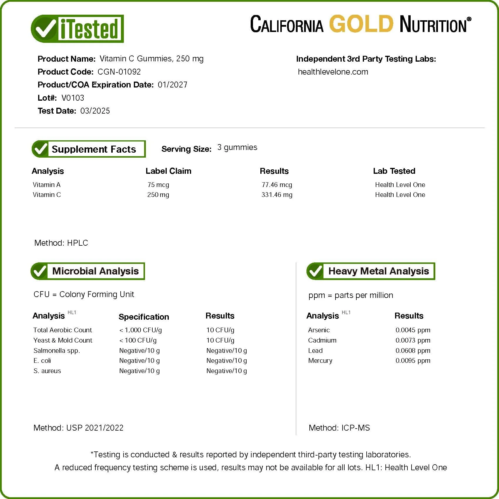 California Gold Nutrition Vitamin C Gummies with Vitamin A from 100% Beta-Carotene, 90 Vegetarian Gummies - Image 3
