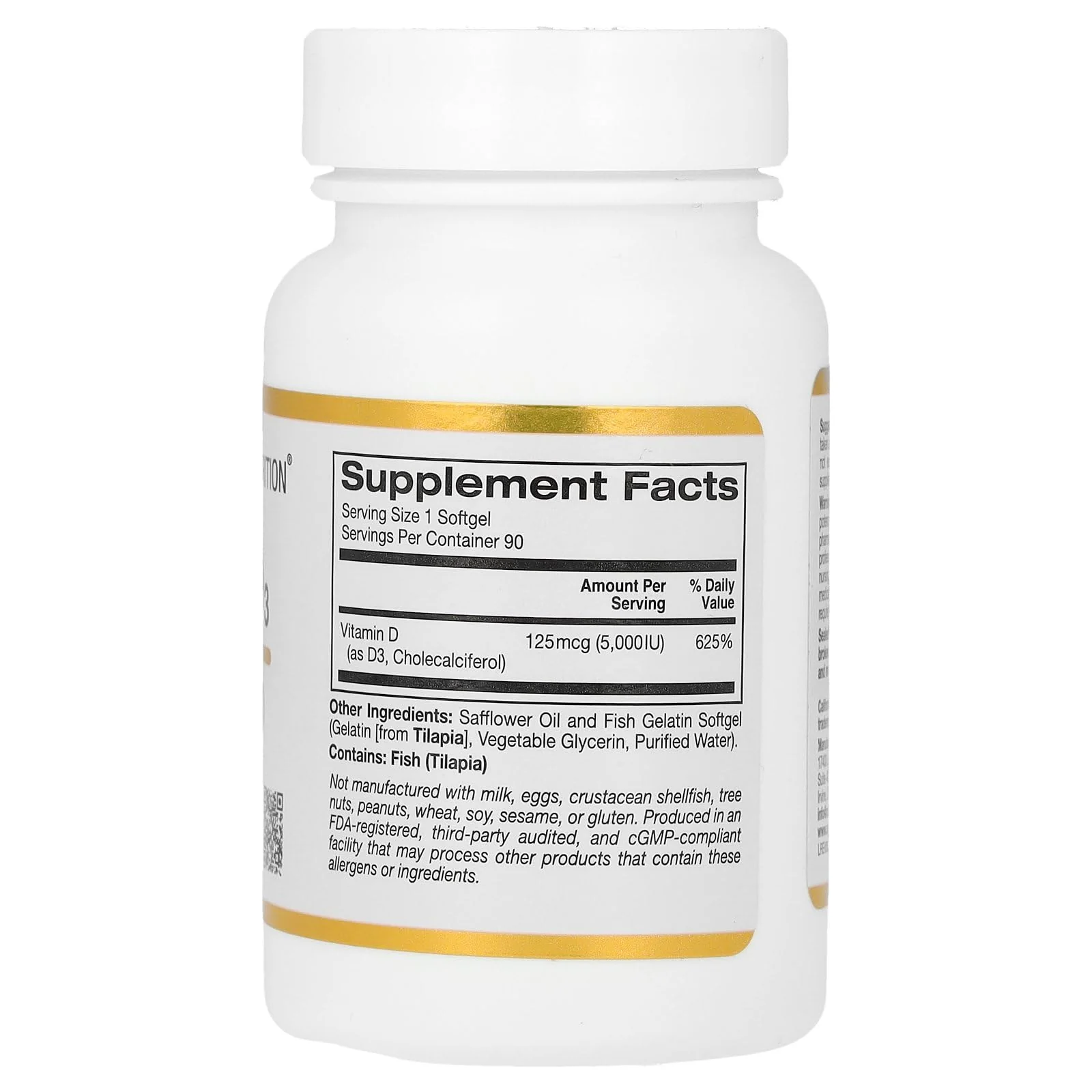 California Gold Nutrition Vitamin D3 Supplement Support for Healthy Bones & Teeth - Immune System Support - Gluten Free, Non-GMO - 125 mcg (5,000 IU) - 90 Fish Gelatin Softgels - Image 5
