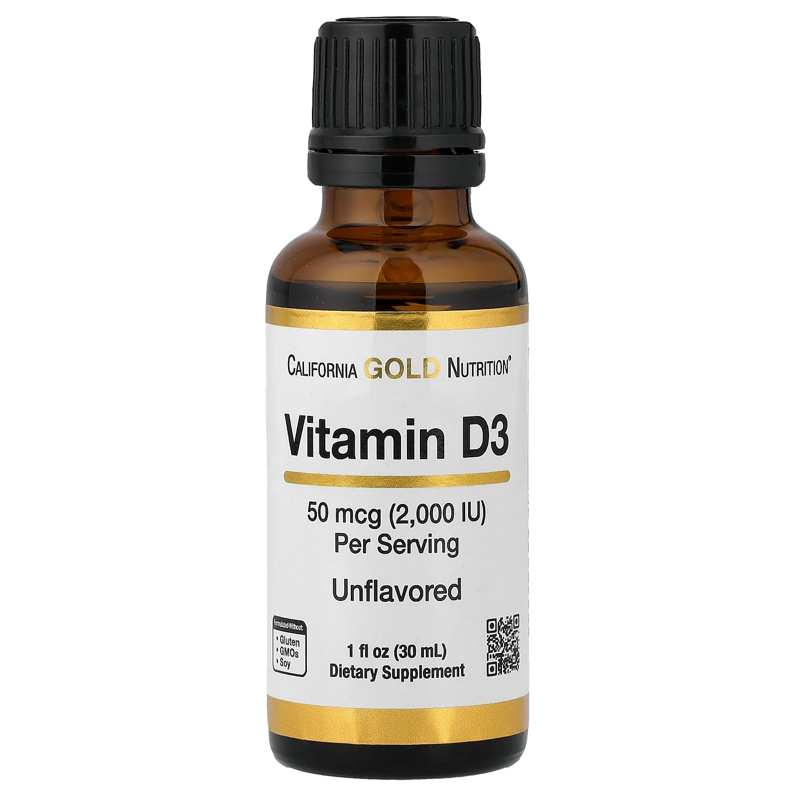 California Gold Nutrition Vitamin D3, Unflavored, 50 mcg (2,000 IU), 1 fl oz (30 ml) - Image 4