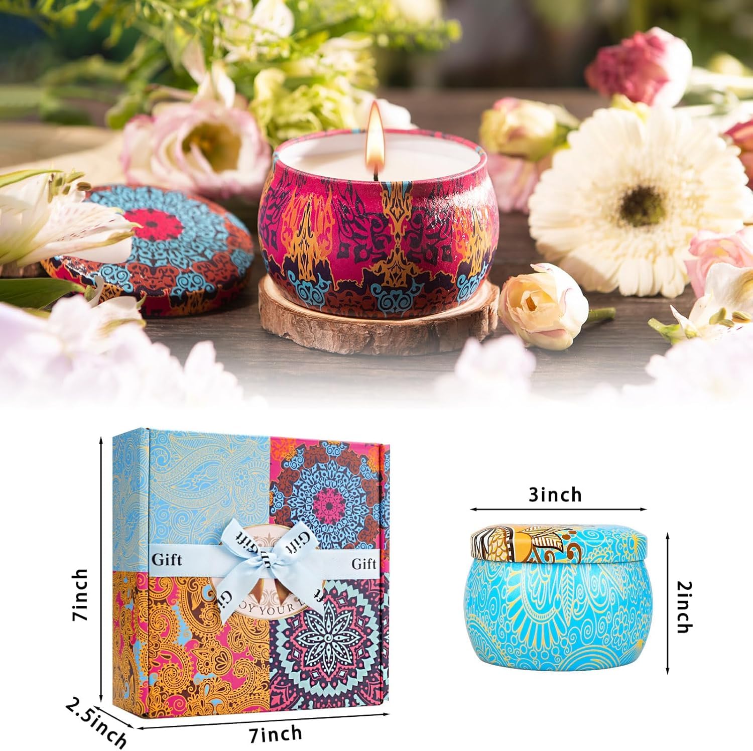 Candle Gift Set for Women, 4 Pack Long Lasting Lavender Scented Soy Candles, Aromatherapy Candles for Home Relaxation, Ideal Gift for Birthday, Thanksgiving, Mother's Day, Valentine's Day - Image 4