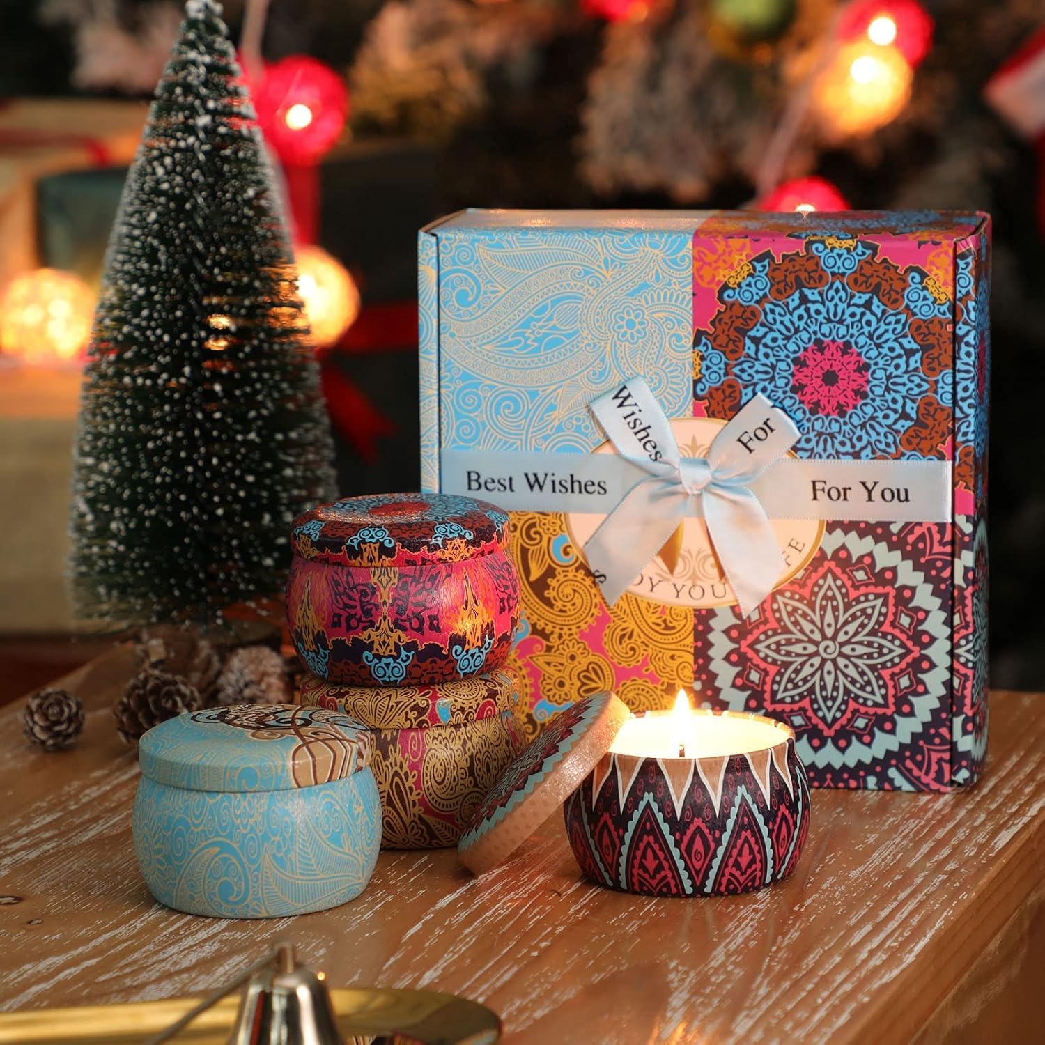 Candle Gift Set for Women, 4 Pack Long Lasting Lavender Scented Soy Candles, Aromatherapy Candles for Home Relaxation, Ideal Gift for Birthday, Thanksgiving, Mother's Day, Valentine's Day - Image 5
