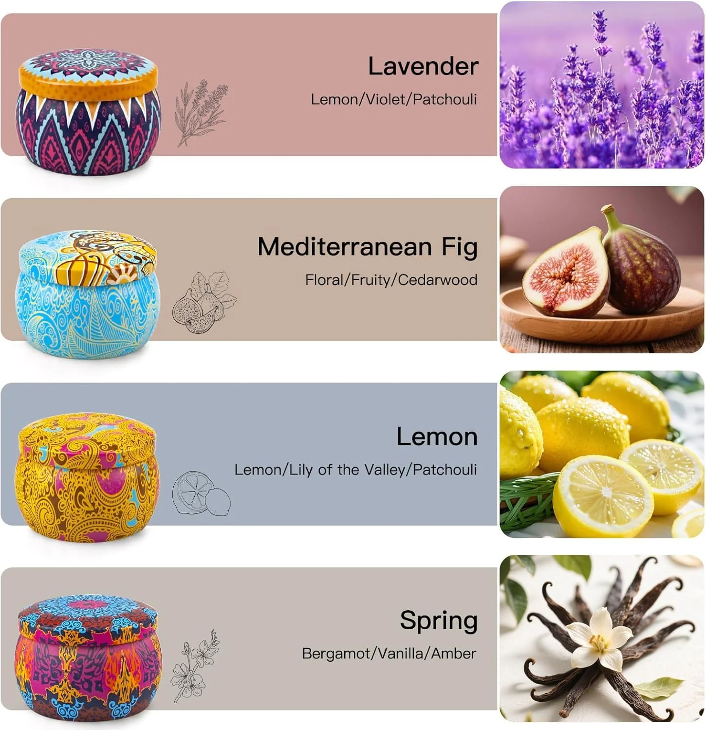 Candle Gift Set for Women, 4 Pack Long Lasting Lavender Scented Soy Candles, Aromatherapy Candles for Home Relaxation, Ideal Gift for Birthday, Thanksgiving, Mother's Day, Valentine's Day - Image 7