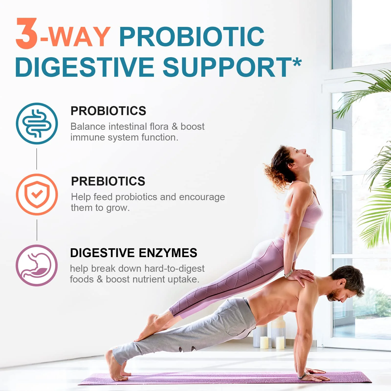 CANLIST Probiotics 120 Billion CFUs 18 Strains, 3 Prebiotics & Digestive Enzymes for Men Women,Digestive & Immune Support,Shelf Stable Non-GMO 60 Capsules - Image 5