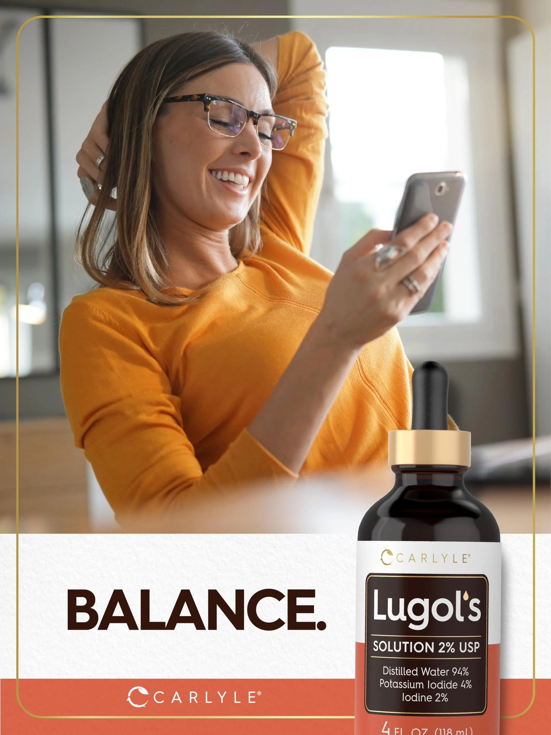 Carlyle Lugols Iodine 2 Percent | 4 fl oz (Pack of 1) | Potassium Iodide and Iodine Solution 2% Liquid Drops - Image 3