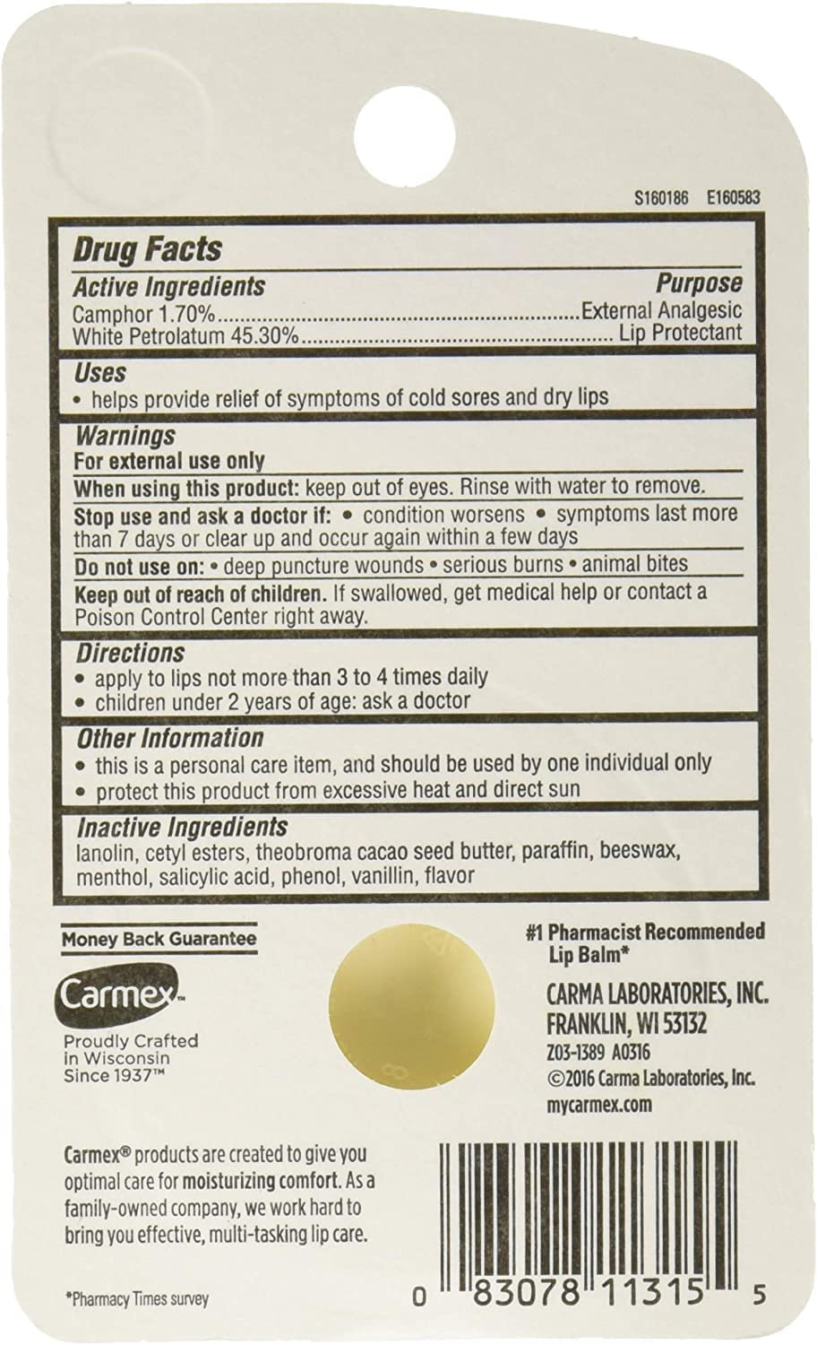 Carmex Classic Lip Balm Medicated, 0.25 oz (Pack of 3) - Image 9