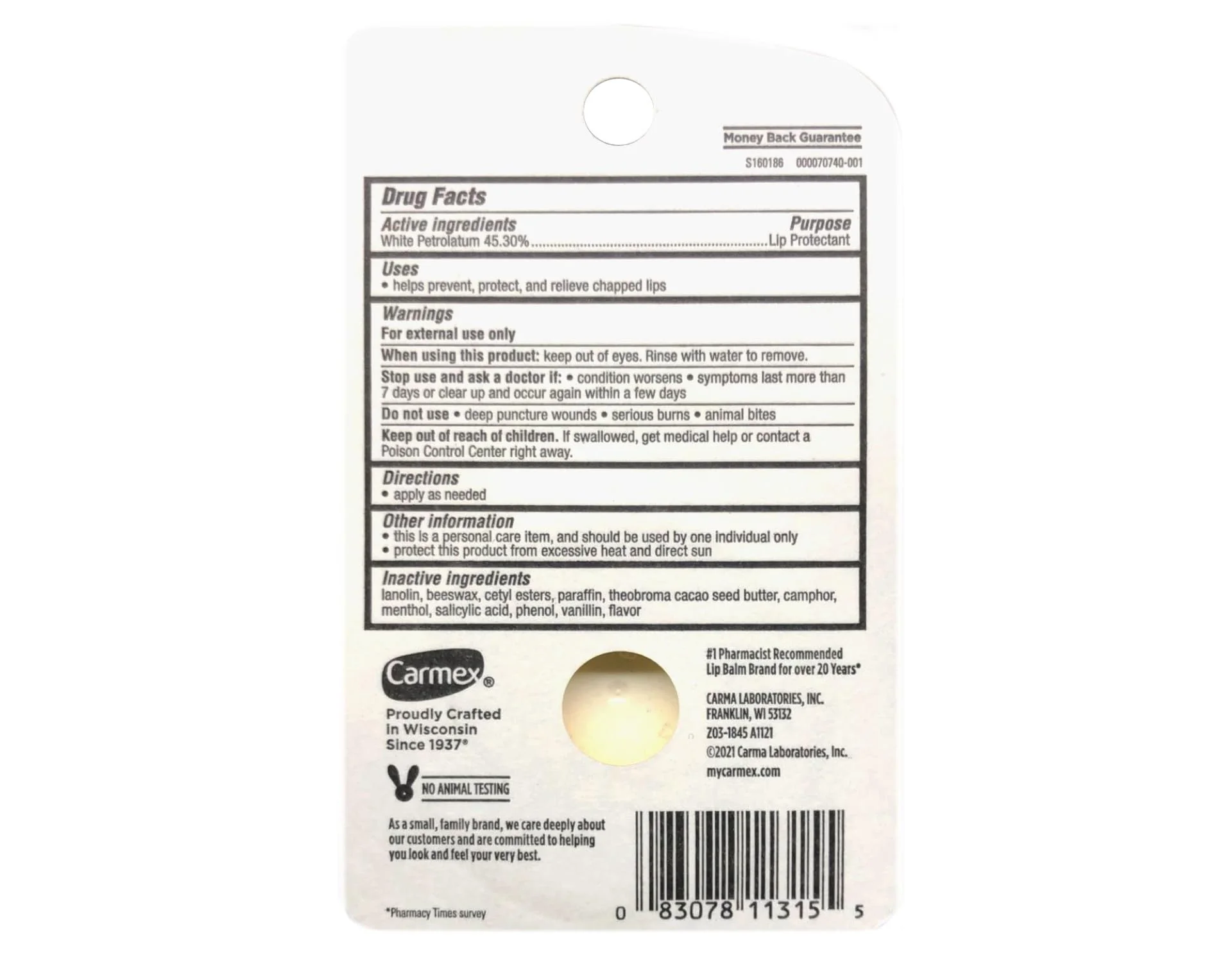 Carmex Lip Balm Pot, Original, 0.25 ounce (Pack of 3) - Image 2