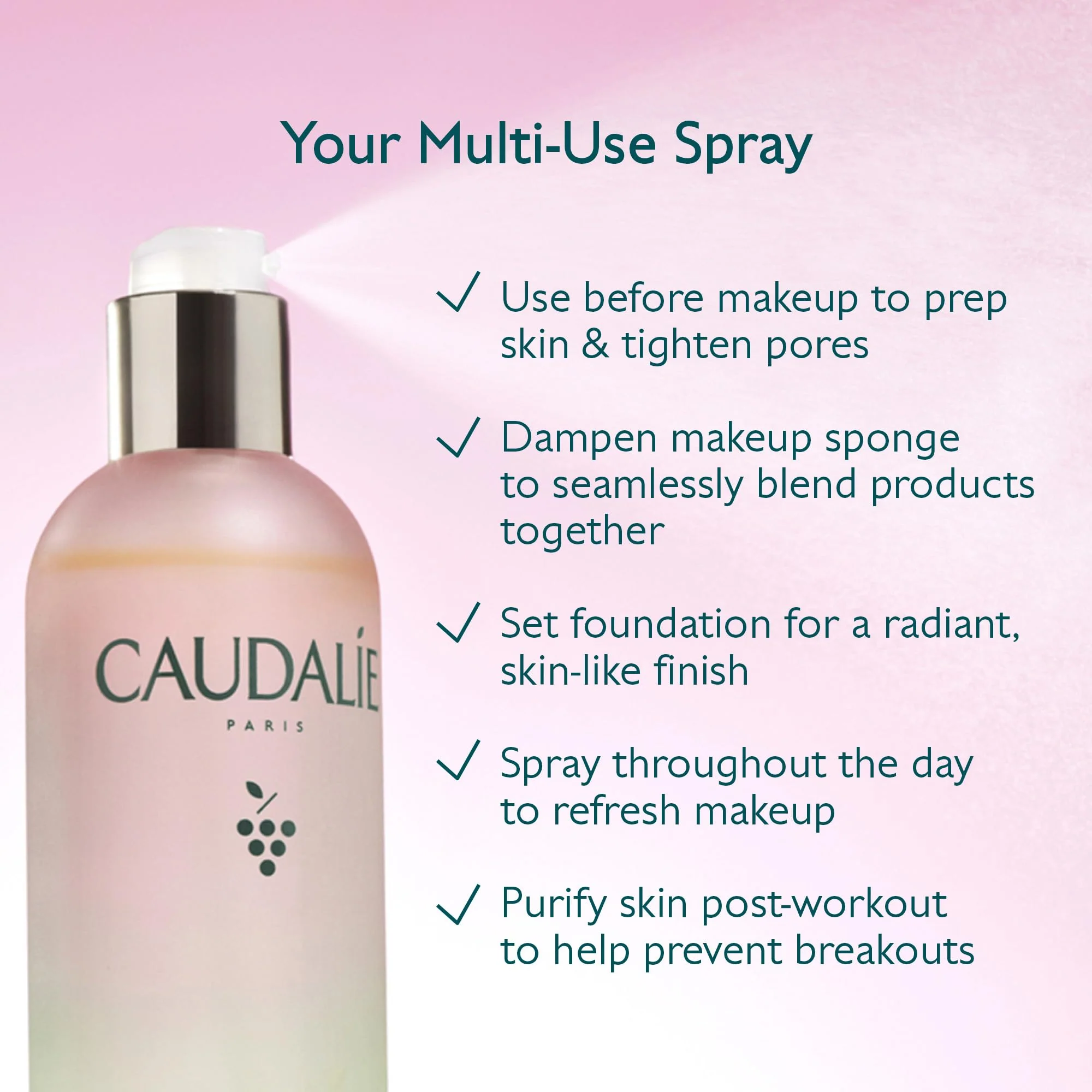Caudalie Beauty Elixir Face Mist: Toner That Tightens Pores + Reduces Dullness + Sets Makeup - 30 mL - Image 6