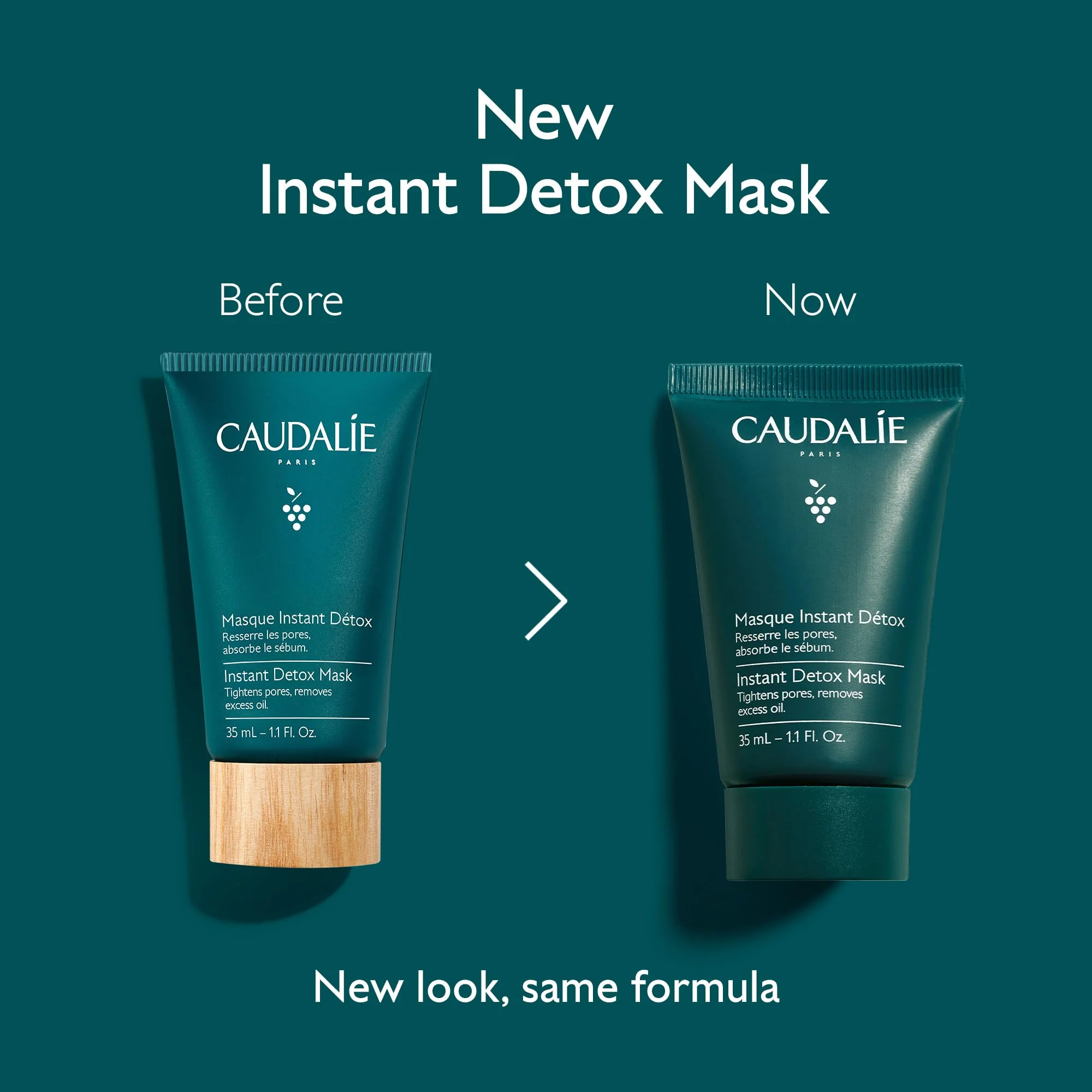 Caudalie Instant Detox Mask, Pore Minimizing Pink Clay Face Mask - 35 mL - Image 4