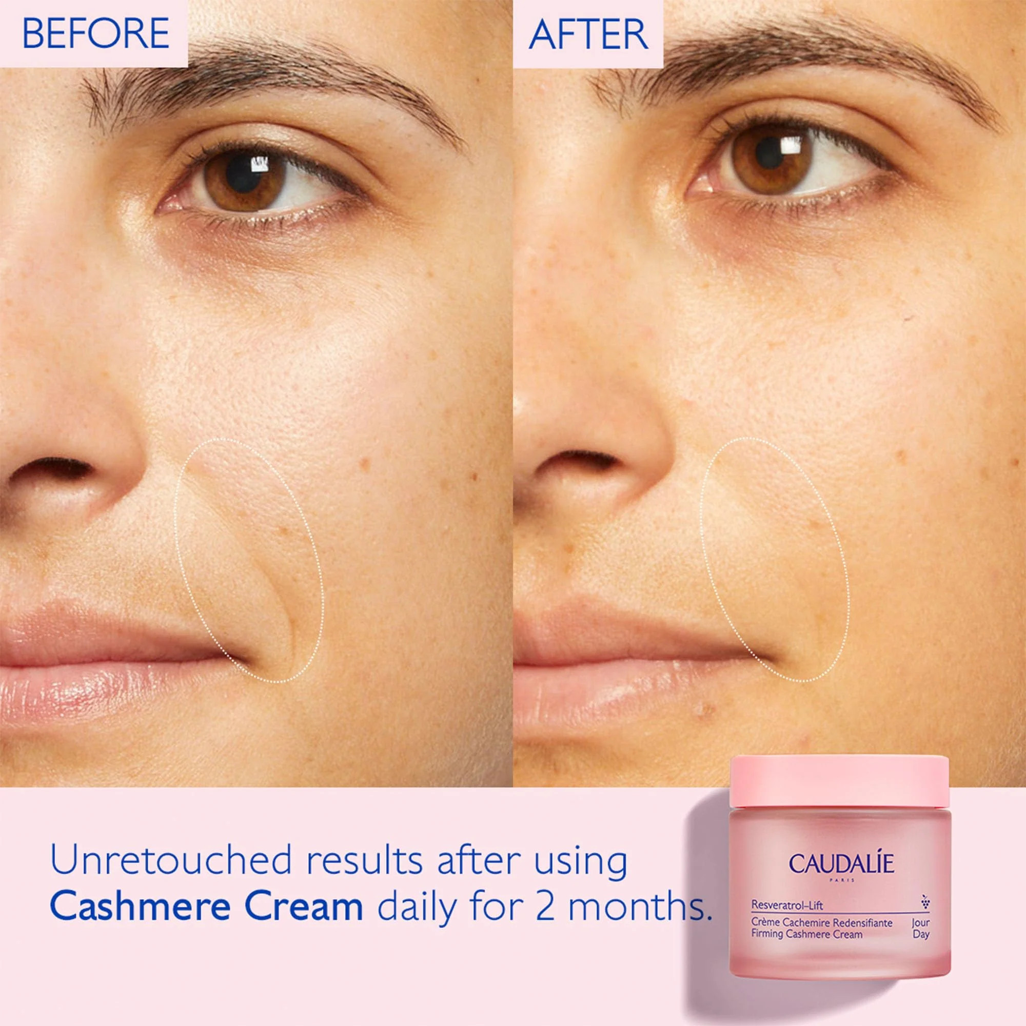 Caudalie Resveratrol-Lift Retinol Alternative Firming Cashmere Cream, Anti-Aging Moisturizer with Resveratrol, Hyaluronic Acid & Vegan Collagen, Refillable Jar - 50 mL - Image 7