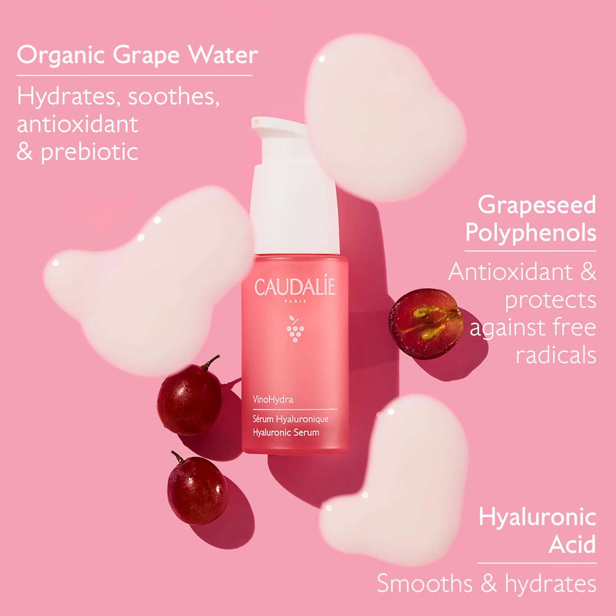 Caudalie VinoHydra Hyaluronic Acid Serum, Hydrating, Soothing, Dermatologically Tested & Vegan - 30 mL - Image 6