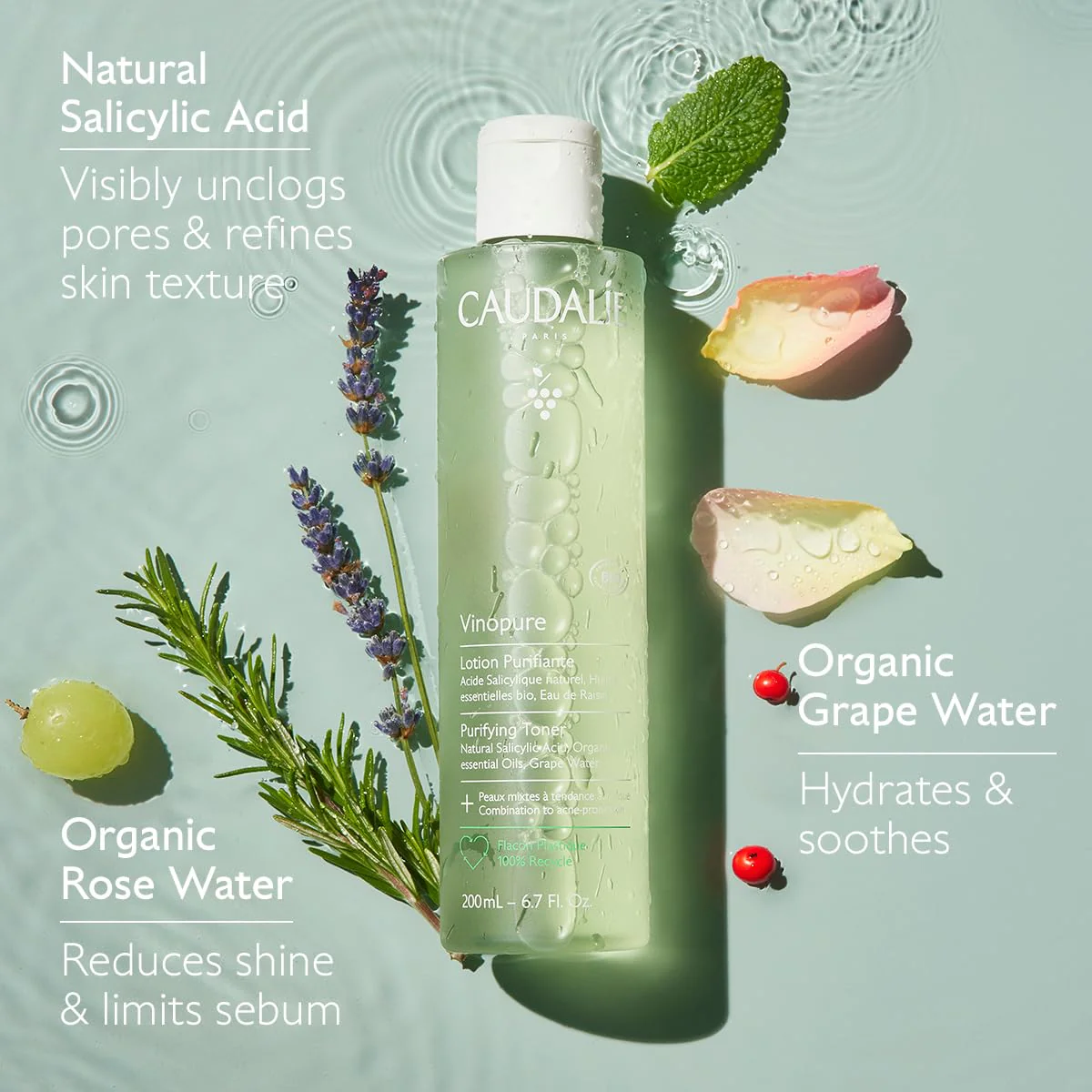 Caudalie Vinopure Natural Salicylic Acid Pore Minimizing Toner, 6.7 Ounce - Image 5