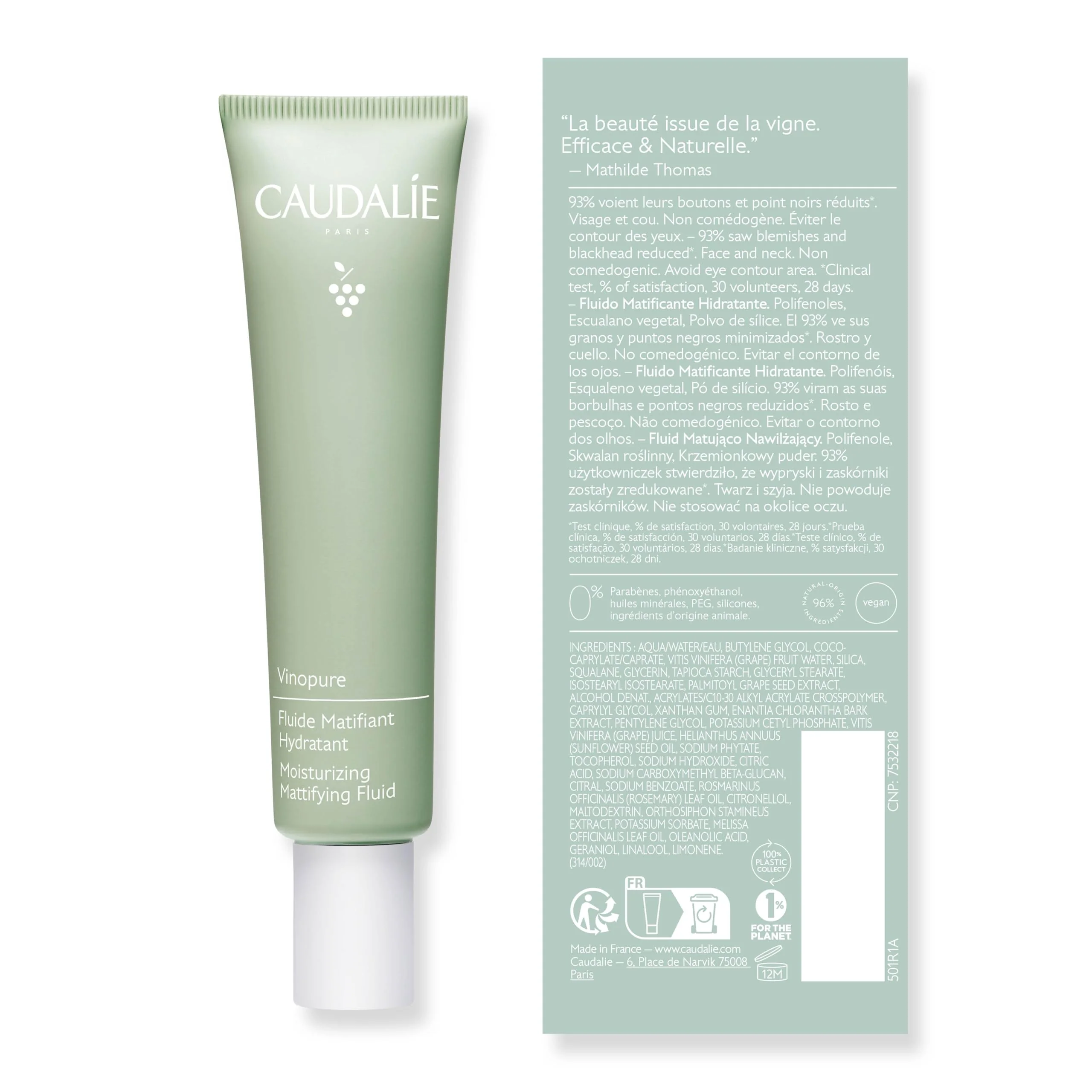 Caudalie Vinopure Oil Control Moisturizer, Hydrating & Mattifying Moisturizer - 40 mL - Image 3