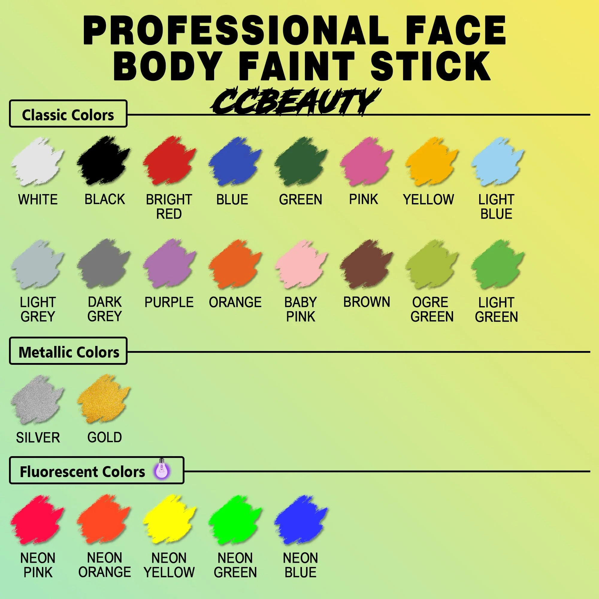 CCbeauty Witch Green Face Paint Stick, Face Painting Kit, Dark Green Cream SFX Makeup Foundation, Professional Body Paint for St. Patrick's Day, Halloween Costume Party, Grinch Hulk Monster Makeup - Image 4