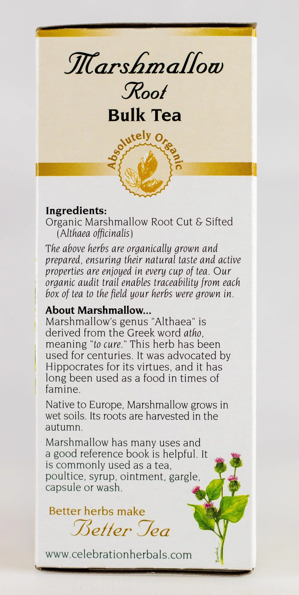 Celebration Herbals Organic Marshmallow Root Bulk Tea Caffeine Free -- 1.76 oz - Image 4