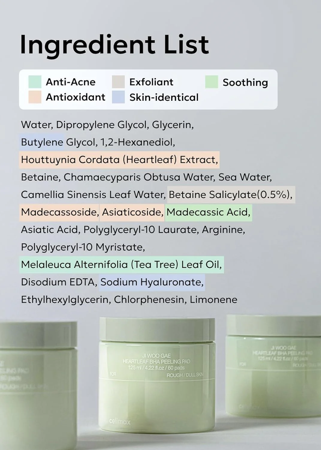 celimax Ji.Woo.Gae Heartleaf BHA Peeling Pad Double Edition | with Heartleaf Extracts, Exfoliating Toner Pads, Facial Peels, Hydrating, For Troubled Skin & Breakouts, Mother's Day Gift (60pads*2) - Image 3