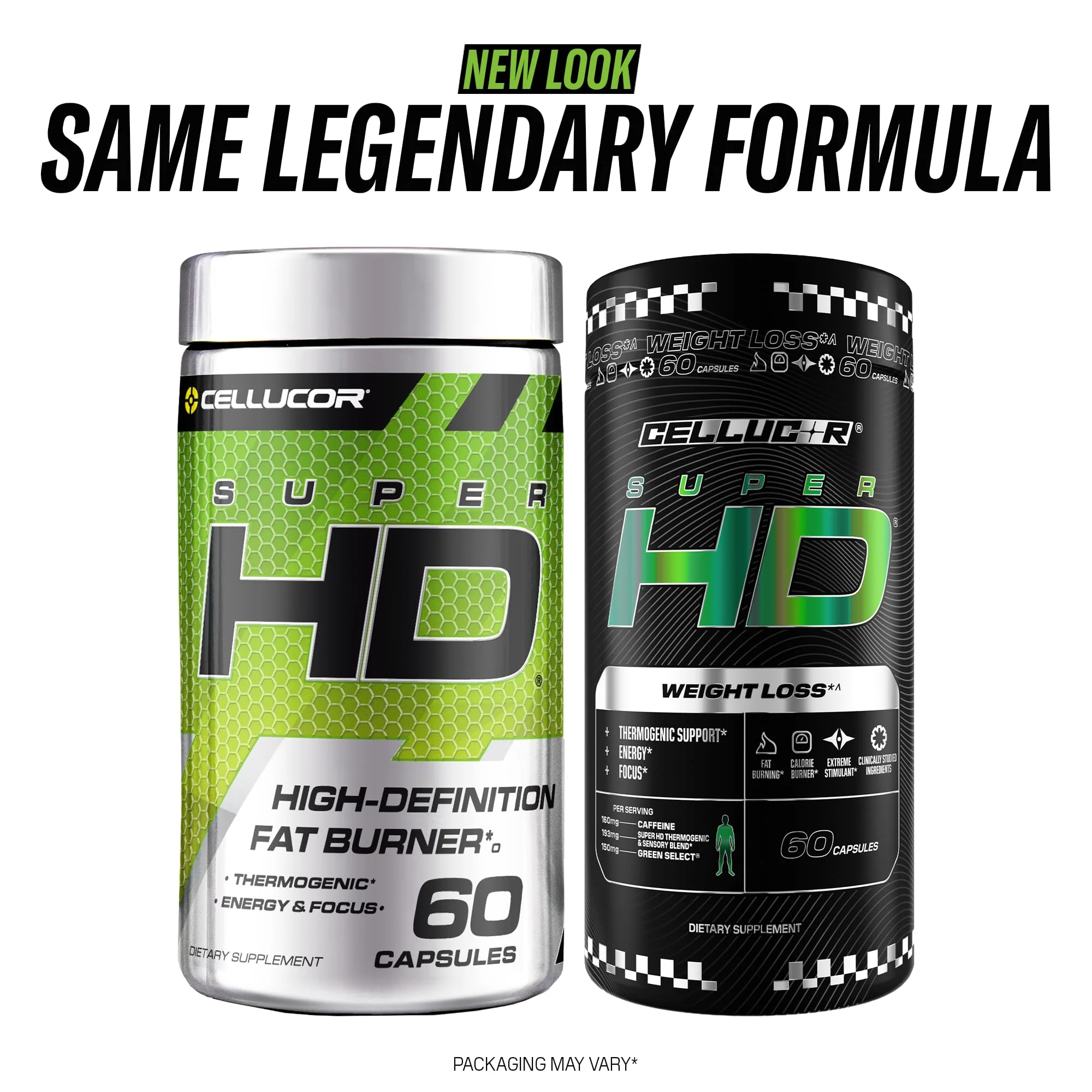 Cellucor SuperHD Thermogenic Fat Burner Weight Loss Supplement, Appetite Suppressant, & Energy Booster Capsimax, Green Tea Extract, 160mg Caffeine & More 60 Capsules (Packaging May Vary) - Image 7