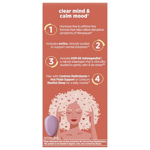 Centrum Clear Mind and Calm Mood Menopause Support Tablets, with Clinically Studied enXtra, 30 Count - Image 7
