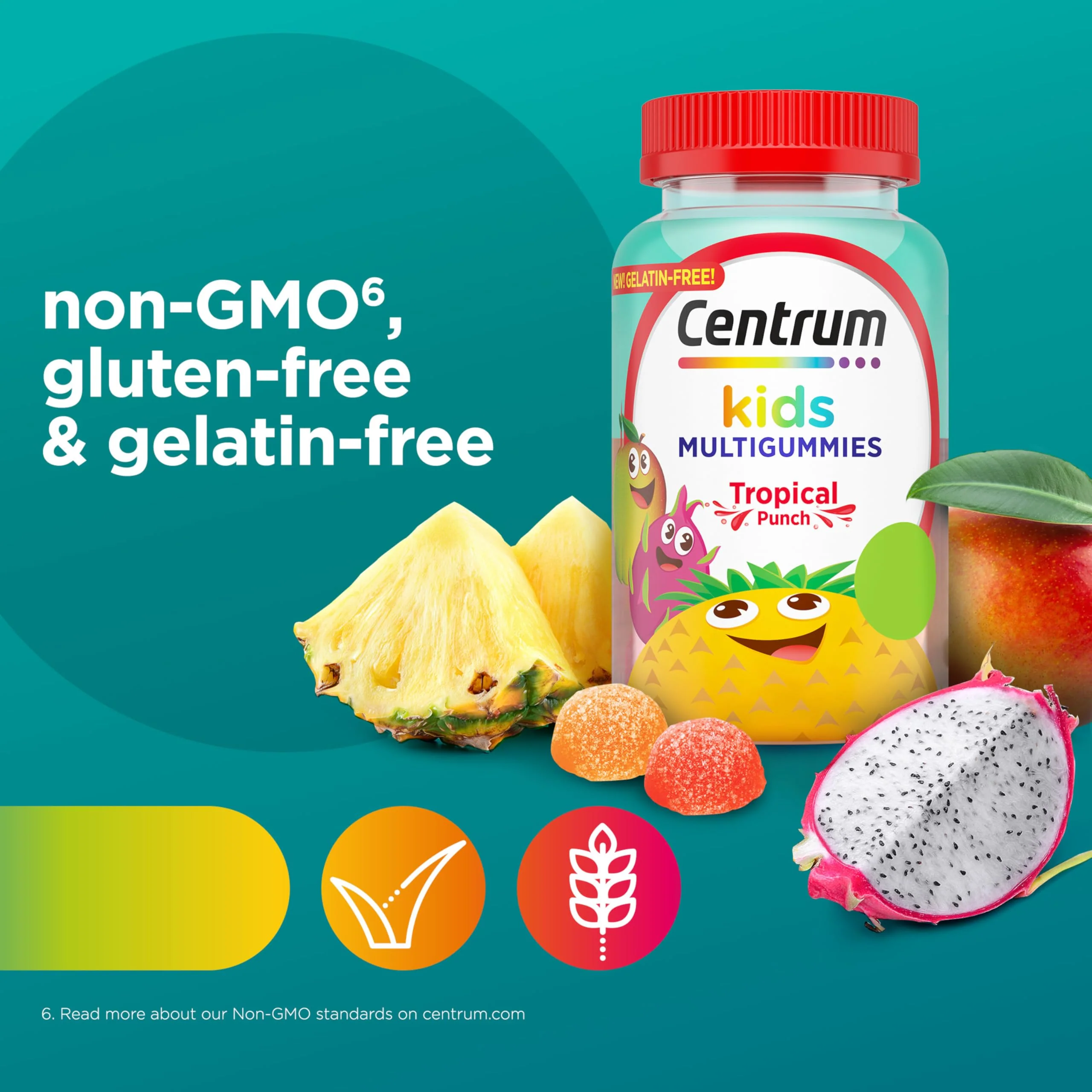 Centrum Kids Multivitamin Gummies, Tropical Punch Flavor Made With Natural Flavors, 150 Count, 150 Day Supply - Image 5