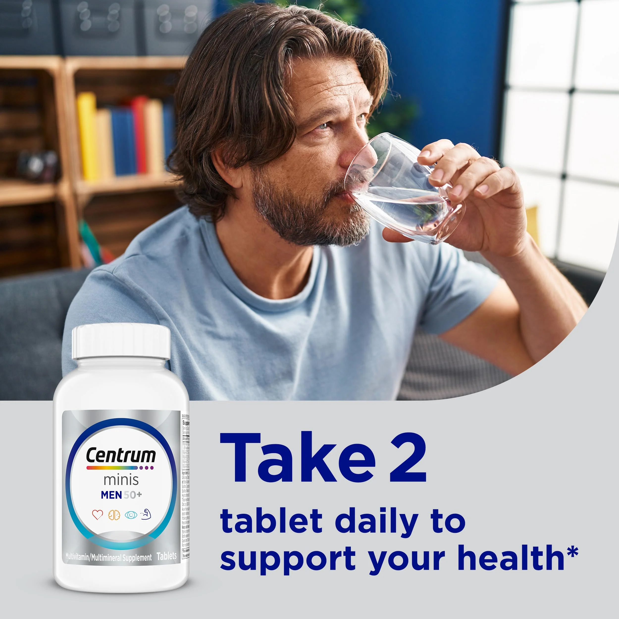 Centrum Minis Silver Multivitamin for Men 50 Plus, Multivitamin/Multimineral Supplement, Vitamin D3, B-Vitamins and Zinc, Non-GMO Ingredients, Supports Memory and Cognition in Older Adults - 280 Ct - Image 13
