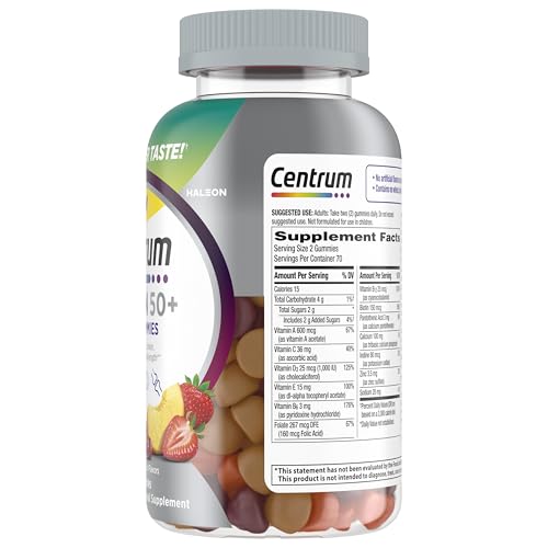 Centrum MultiGummies for Women 50 Plus, Multivitamin/Multimineral Supplement with Vitamins D3, E, B6, and B12, Assorted Fruit Flavor - 140 Count - Image 4